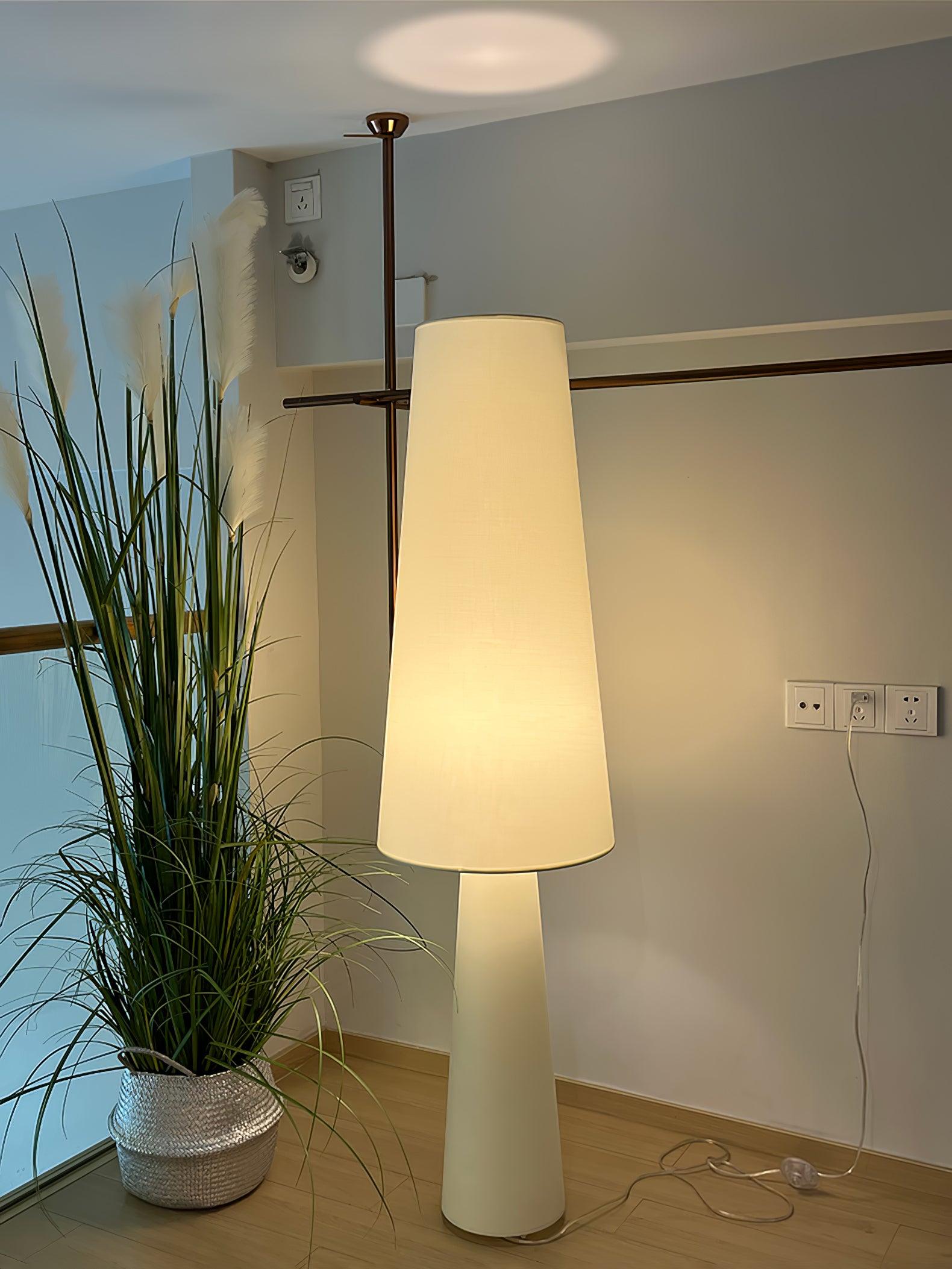 Modern Column Fabric Floor Lamp - Elegant Standing Light for Living Room, Bedroom & Office - Perfect for Reading, Relaxing & Ambient Lighting