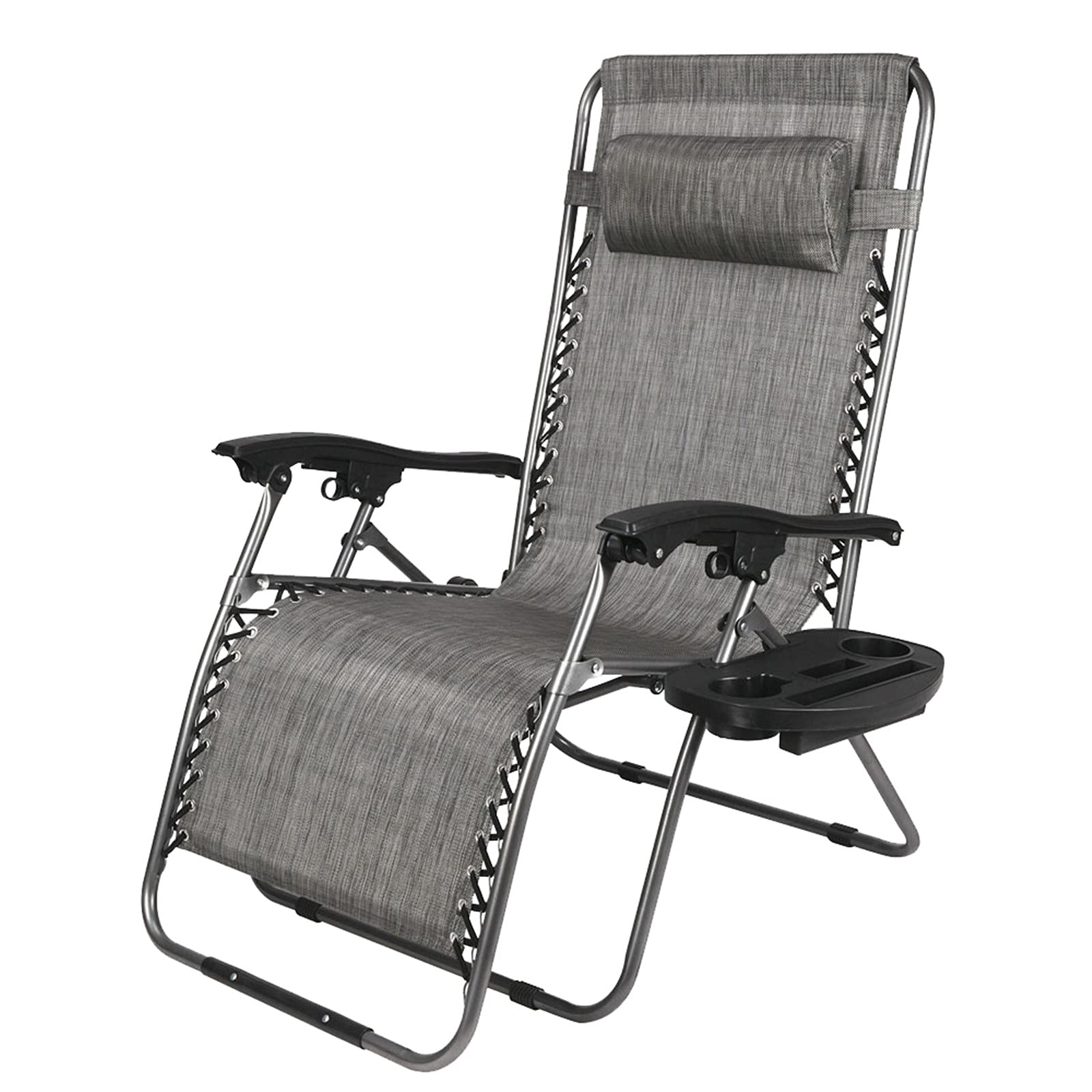 WiCCI gt6-ZJ Zero Gravity Lounge Chair - Widened Folding Recliner for Outdoor Relaxation, Patio, Poolside & Backyard (Gray) - Comfortable Leisure Chair for Sunbathing, Camping & Beach