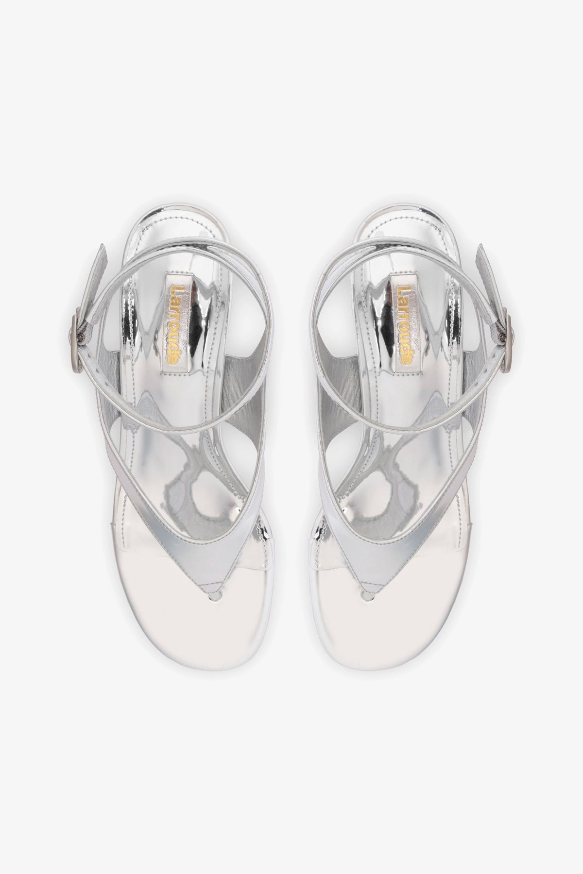 Gaia Block Sandal Women's Metallic Silver Mirror Heels - Perfect for Summer Weddings, Beach Vacations & Night Out Parties