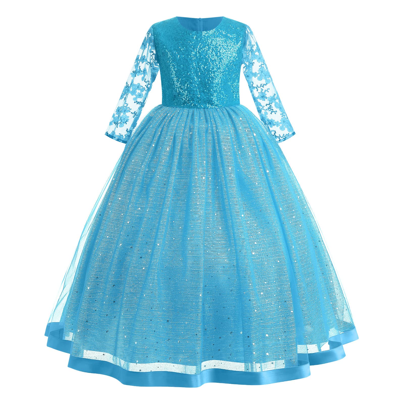 Royal Palace Lace Gothic Victorian Gown for Girls - Long Sleeve Princess Dance Dress for Party, Wedding, Pageant & Masquerade Ball | Elegant Fancy Dress Up Costume for Special Occasions