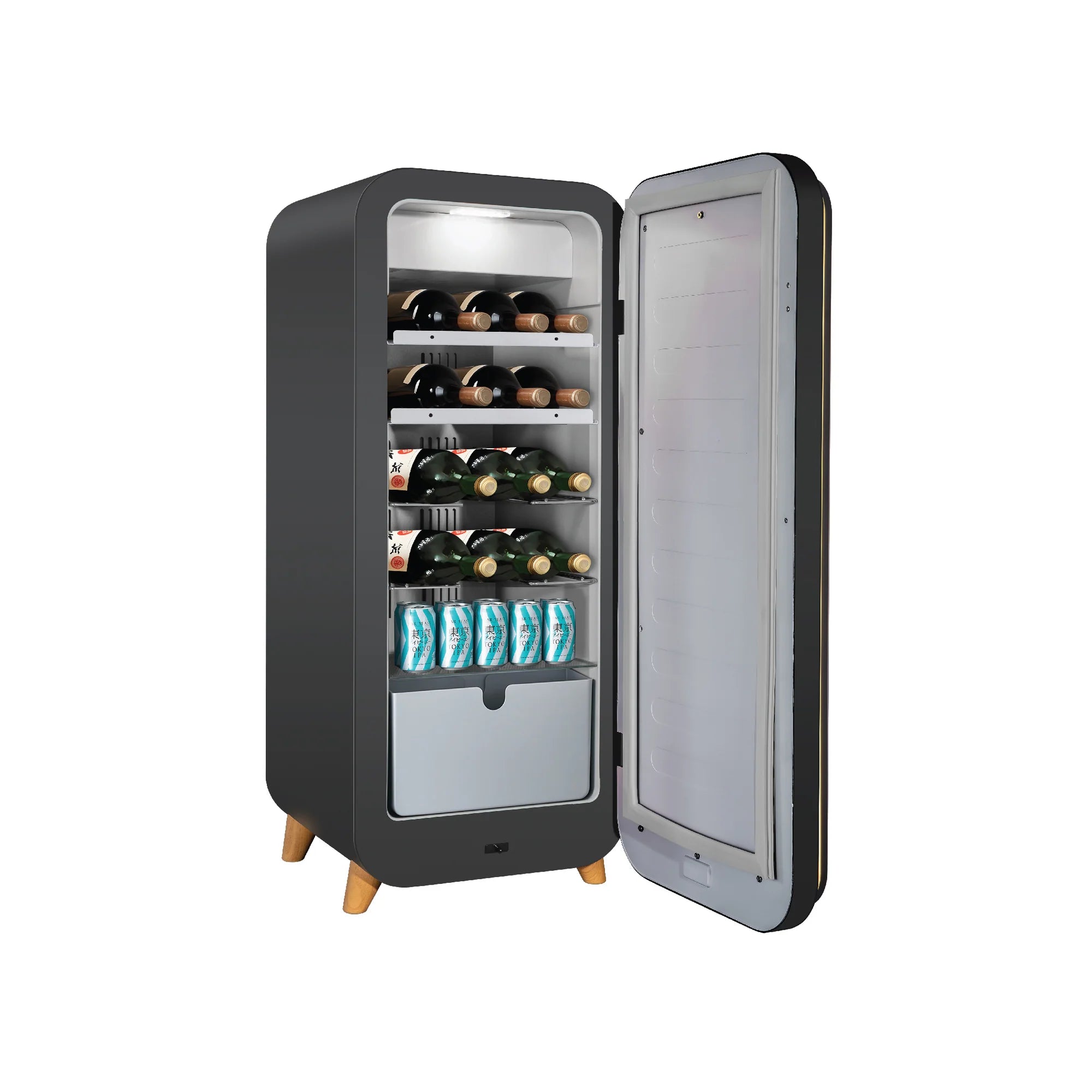 Europace EWC7122DMT LumiCool Series 18-Bottle Dual Zone Wine & Beverage Refrigerator - Perfect for Home Bars, Restaurants, and Wine Cellars