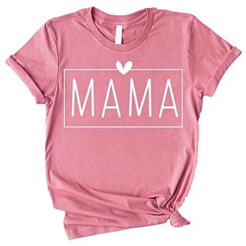 Mama-white on Mauve Shirt
