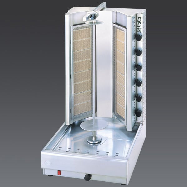 Visvardis Turbo Gyro & Shawarma Machine - 155-200 lb Capacity Commercial Rotisserie Grill (Natural Gas) - Perfect for Restaurants, Food Trucks & Catering Events
