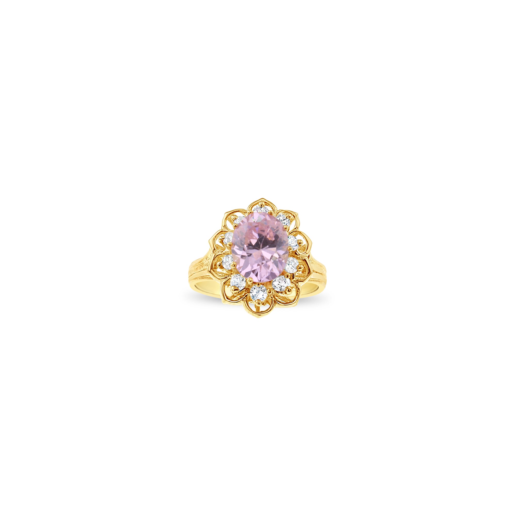 Elegant Pink Ice & Cubic Zirconia Cocktail Ring for Women - Perfect for Evening Parties, Weddings & Special Occasions