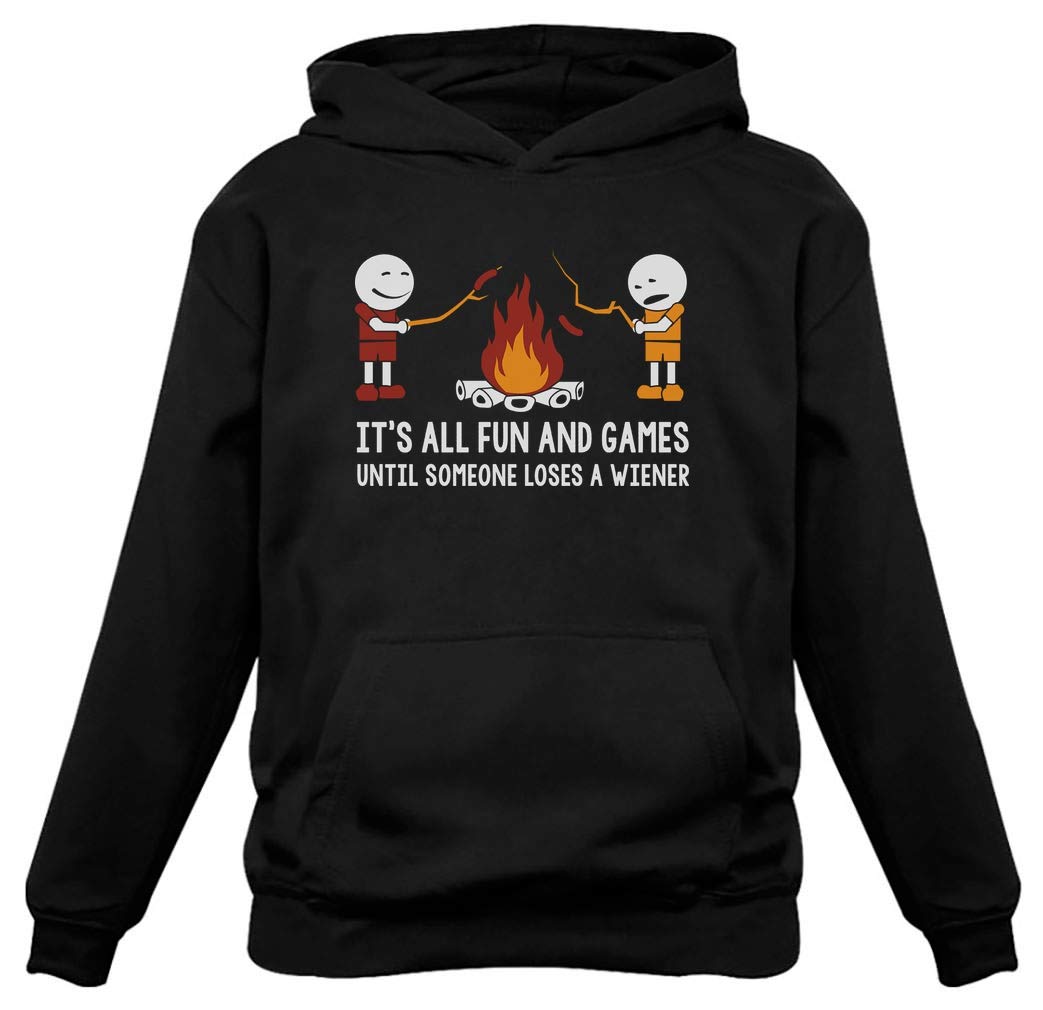 TeeStars Women's Funny 'It's All Fun And Games Until Someone Loses A Weiner' Hoodie - Cozy Pullover Sweatshirt for Casual Wear, Gifts & Humor Lovers