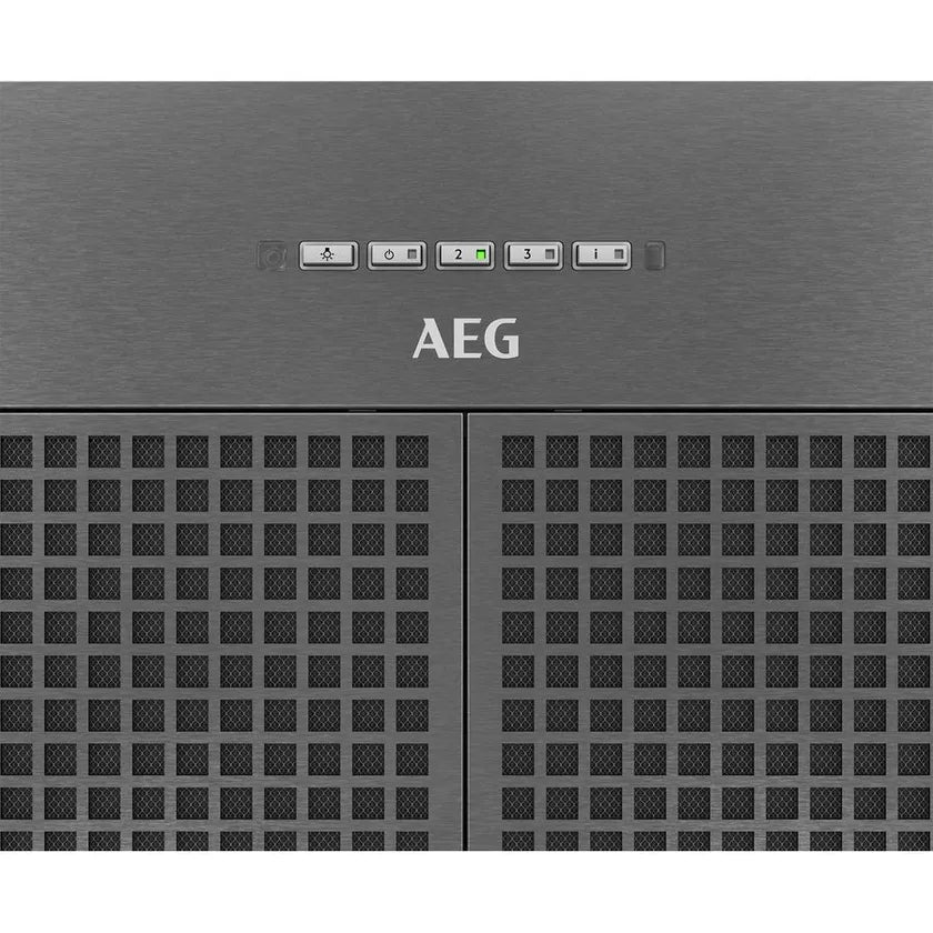 AEG DGE5962HB 86cm Integrated Range Hood in Dark Stainless Steel with Power Boost - Powerful Kitchen Ventilation for Smoke & Odor Removal - Perfect for Modern Homes & Professional Cooking