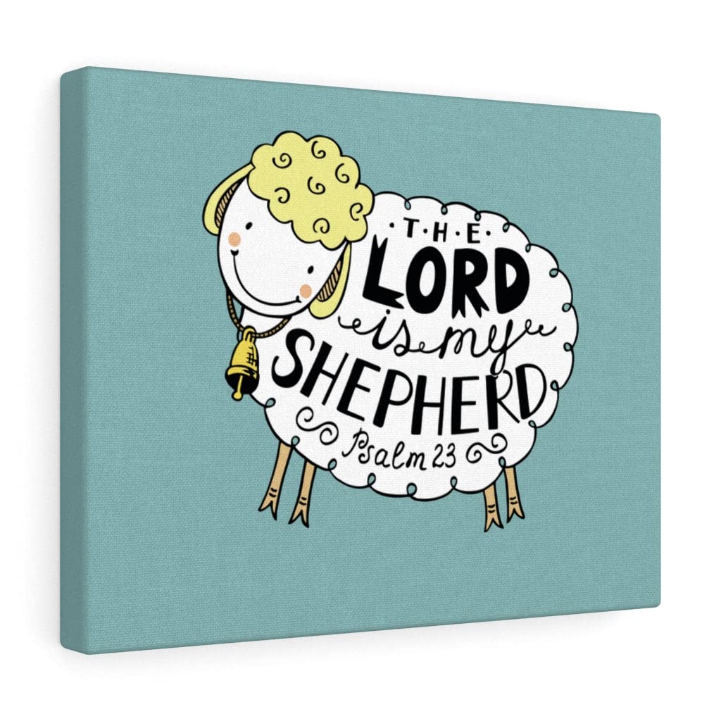 Psalm 23 Christian Wall Art - Bible Verse Print 'The Lord is My Shepherd' Scripture Decor - Ready to Hang Inspirational Gift for Home, Church & Office Decor