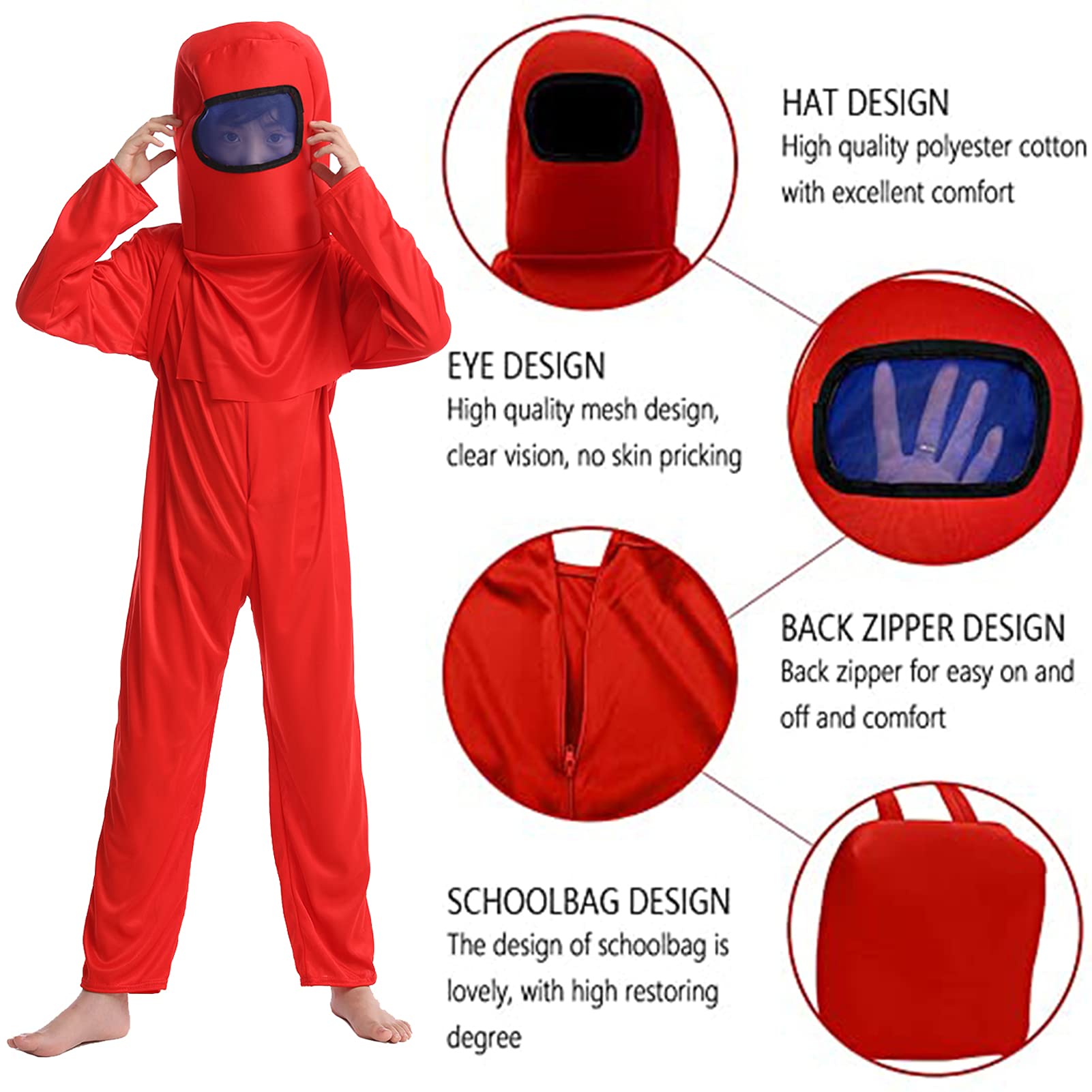 **Astronaut Costume for Kids - Boys Space Jumpsuit with Helmet & Backpack - Halloween, Christmas, Cosplay & Carnival Party Outfit**