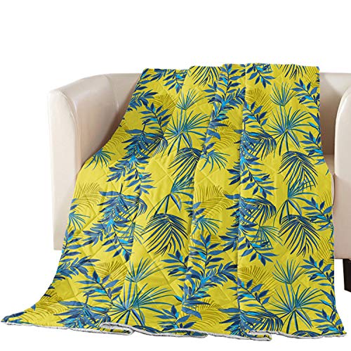 Libaoge Queen Size Quilted Bedspread - Tropical Plant Leaves Design, Premium Soft Cotton Filled Coverlet for Bed, Couch & Sofa | Cozy Home Decor, Guest Room Bedding, Seasonal Comfort