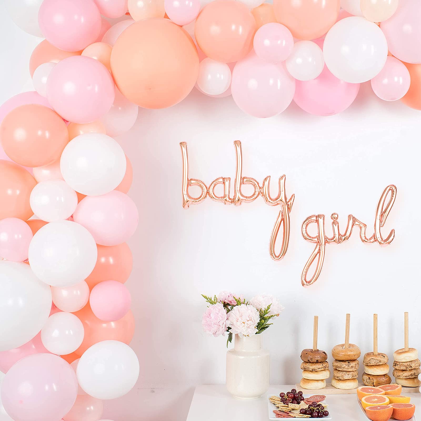 Rose Gold Baby Girl Balloon - Elegant Handwriting Style Foil Balloon for Baby Showers, It's a Girl Parties & Gender Reveals | Perfect for Nursery Decor, Birthday Celebrations & Photo Backdrops