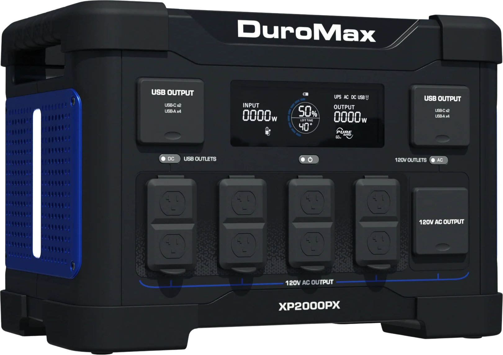 DuroMax XP2000PX 2000W Portable Power Station with 1843Wh LiFePO4 Battery - 30A Output for Camping, RV Trips & Emergency Backup Power