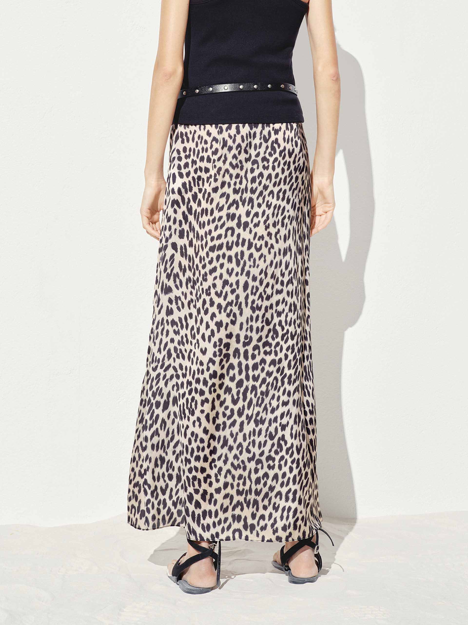 Leopard Print Straight Maxi Skirt - Women's Animal Print Long Skirt for Casual & Party Wear | Perfect for Date Nights, Vacations & Boho Outfits