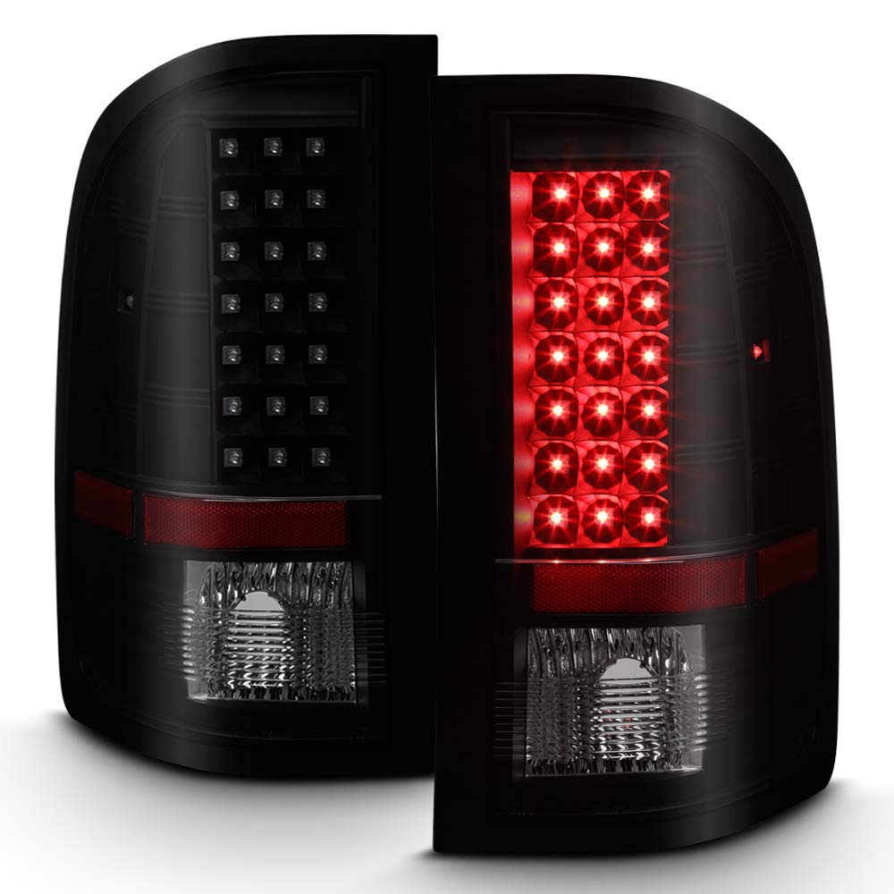 ACANII LED Tail Lights for 2007-2013 Chevy Silverado 1500 & 2007-2014 2500/3500 HD Models - Smoke Lens Style, DOT Approved, Plug & Play Installation - Perfect for Off-Roading, Night Driving & Truck Customization