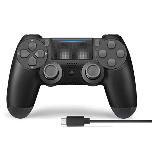 Wireless PS4 Controller for Playstation 4/Slim/Pro - Dual Vibration, Motion Control, Touchpad, 360° Joystick & Headset Jack - Perfect for Gaming, Streaming & Multiplayer Battles