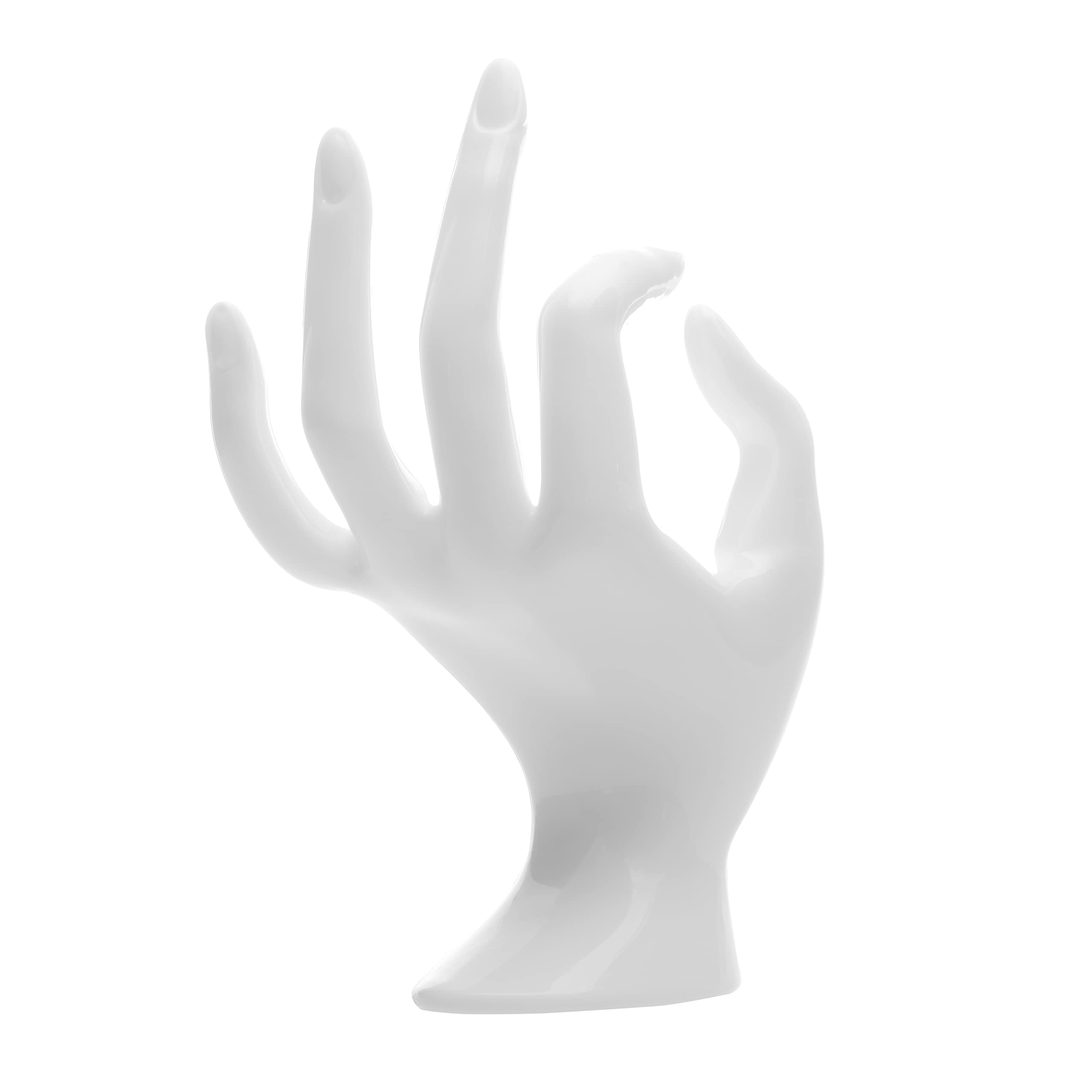 Y2K Pink Hand-Shaped Ring Holder - Elegant Jewelry Organizer for Women & Girls - Preppy Room Decor & Aesthetic Gift Idea - Perfect for Dressing Tables, Vanity Displays & Bedroom Decor (White)