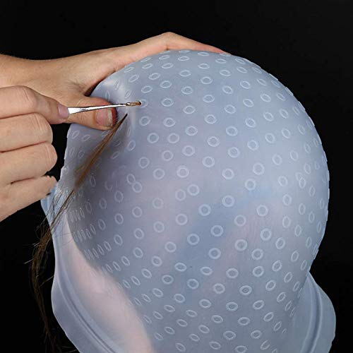 Reusable Silicone Hair Coloring Cap with Metal Hook - Highlighting Dye Cap for Men & Women (Multicolor, Pack of 1) | Perfect for DIY Salon Highlights, Balayage & Ombre at Home