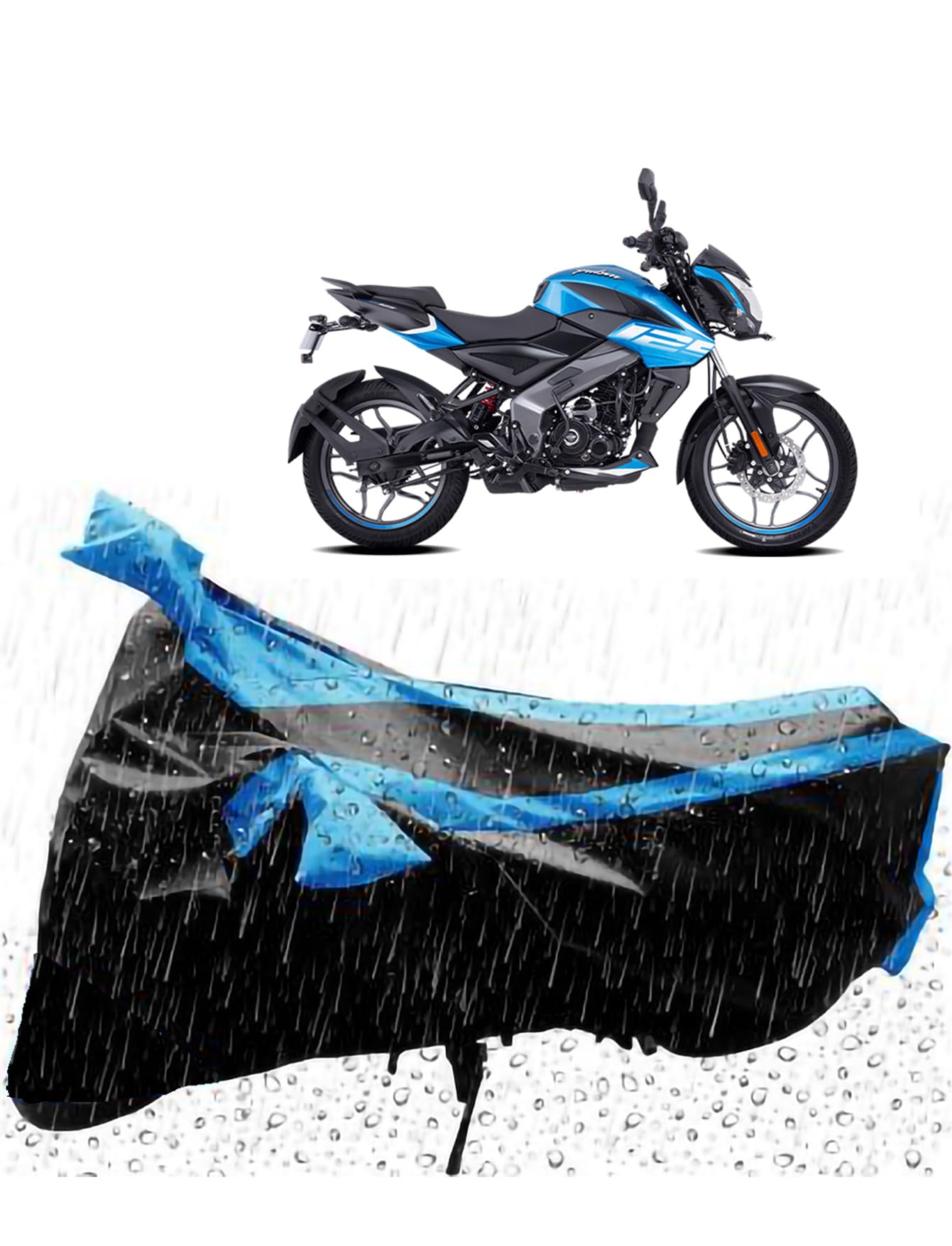 Premium Waterproof Bike Cover for Bajaj Pulsar NS125 & Scooty - UV Protection with Side Mirror Pockets | All-Weather Motorcycle Protection for Rain, Sun & Dust | Perfect for Outdoor Parking & Long-Term Storage