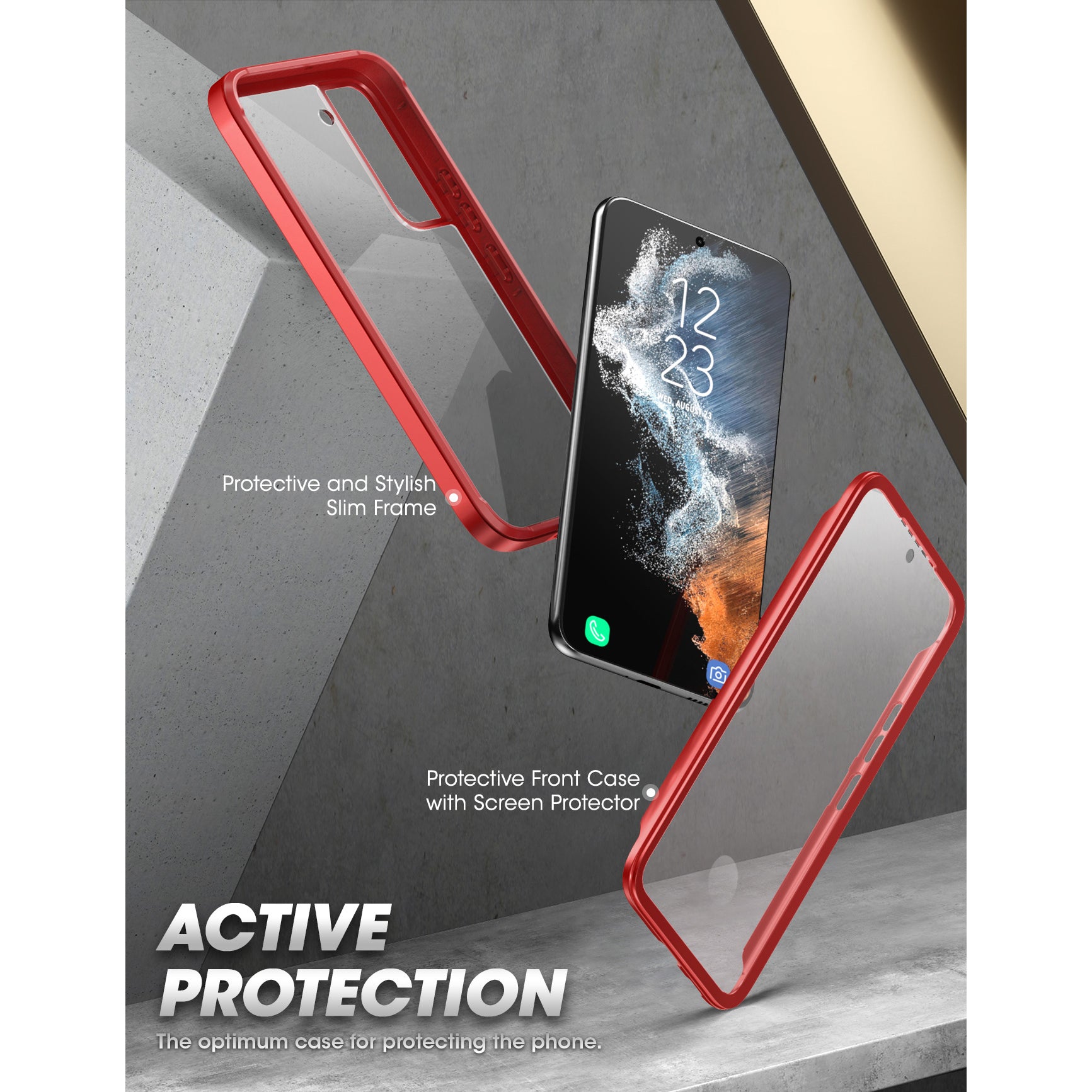 Samsung Galaxy S22 Plus Case, Unicorn Beetle EDGE XT Bumper Cover - Shockproof & Slim Design with Metallic Red Finish - Perfect for Daily Use, Outdoor Activities & Travel Protection