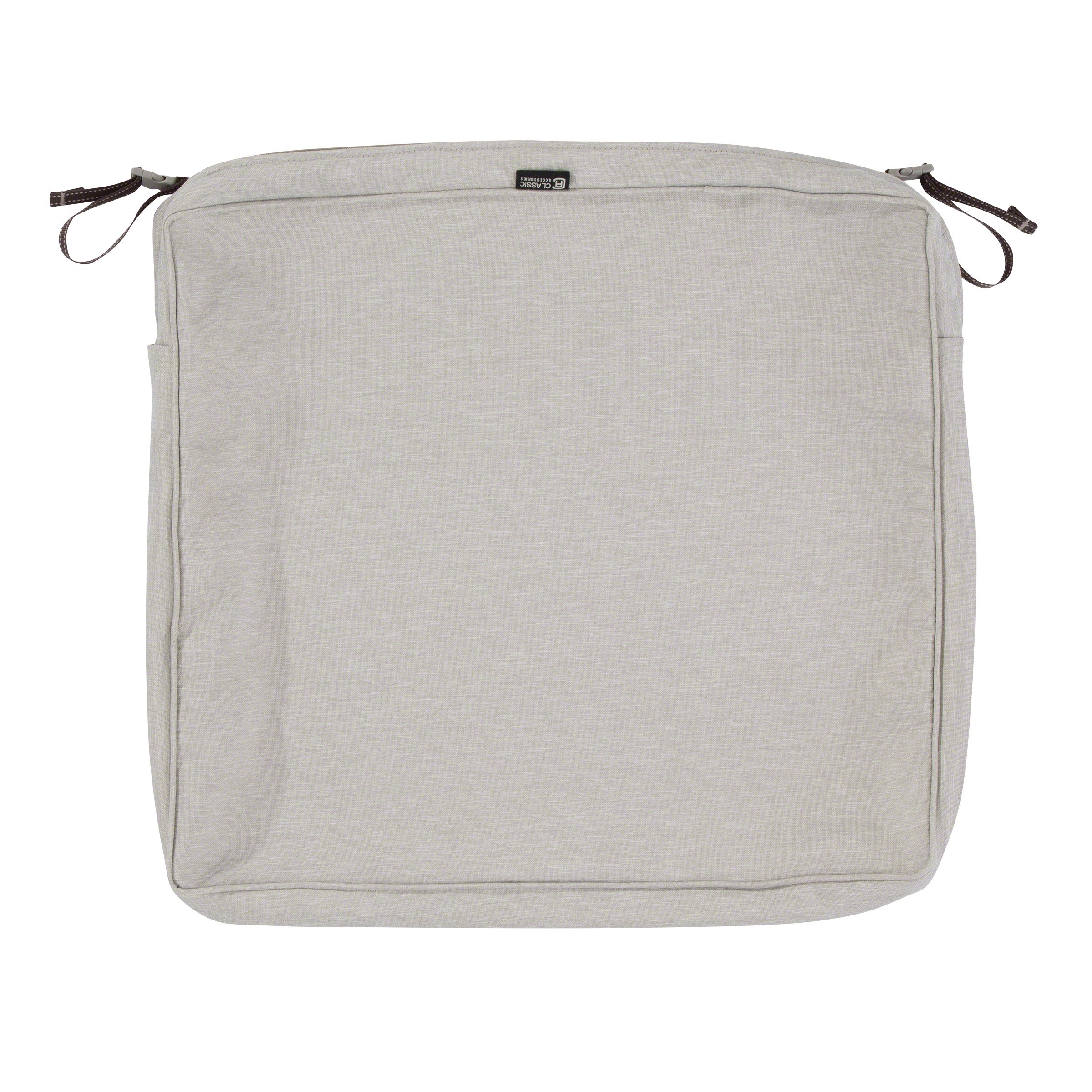 Classic Accessories Montlake Patio FadeSafe Seat Cushion - Grey, 23x21x5 Inches, Weather-Resistant Outdoor Furniture Cushion for Patio Chairs and Loungers