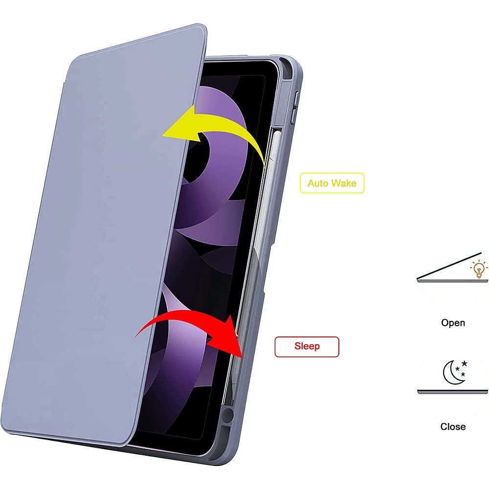 Sahara Venture Series 360° Rotating Protective Case for iPad Air 10.9-inch (4th/5th Gen) & iPad Air 11-inch M2/M3 - Shadow Purple Gray (TB00247) | Perfect for Work, Travel & Home Use