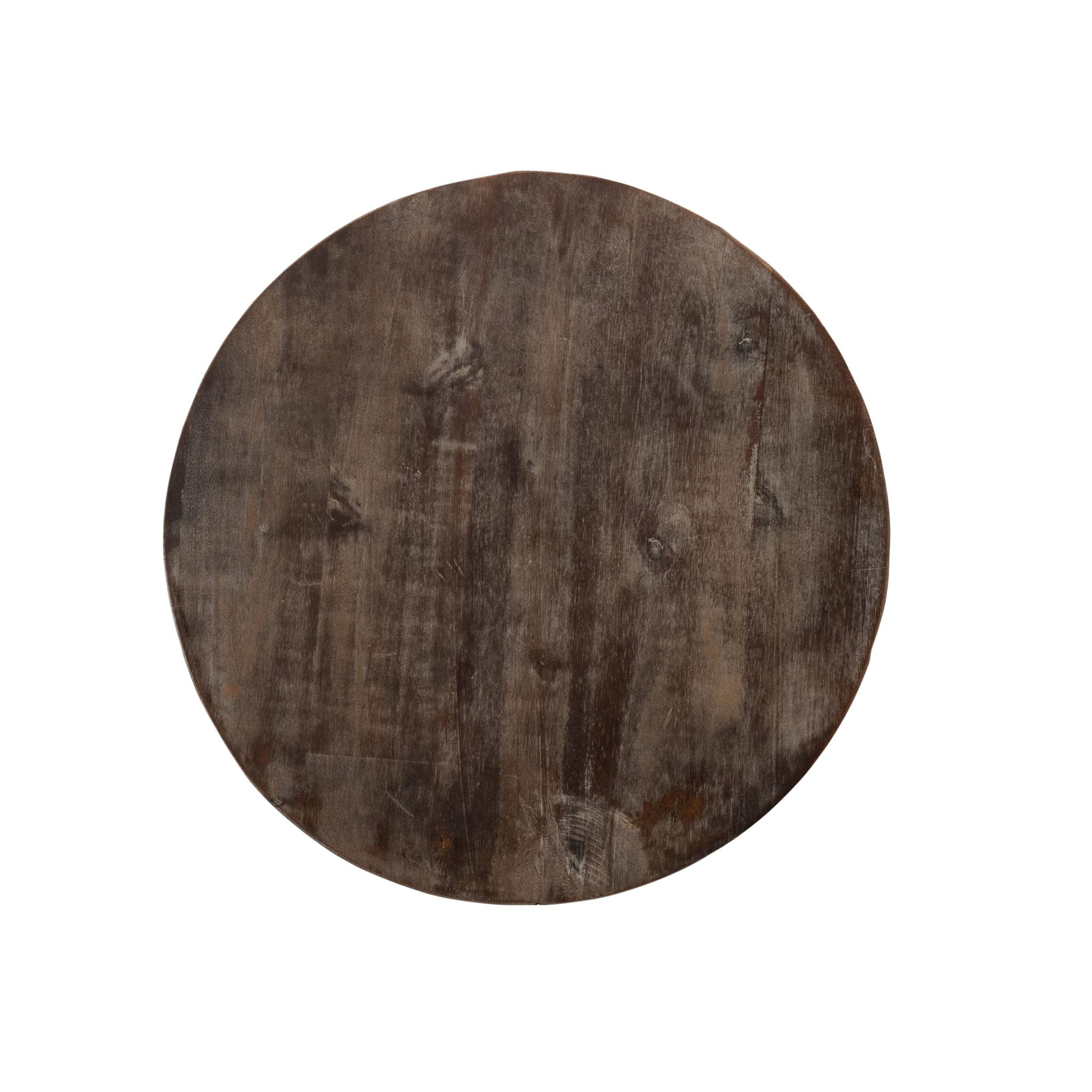 Patio Sense 62420 Rustic Wood Garden Stool - Round Outdoor Seating & Side Table with Seasoned Patina Finish | Portable & Adaptable for Patio, Garden, Deck, Porch, and Poolside Use | Perfect for Entertaining, Gardening, and Home Decor