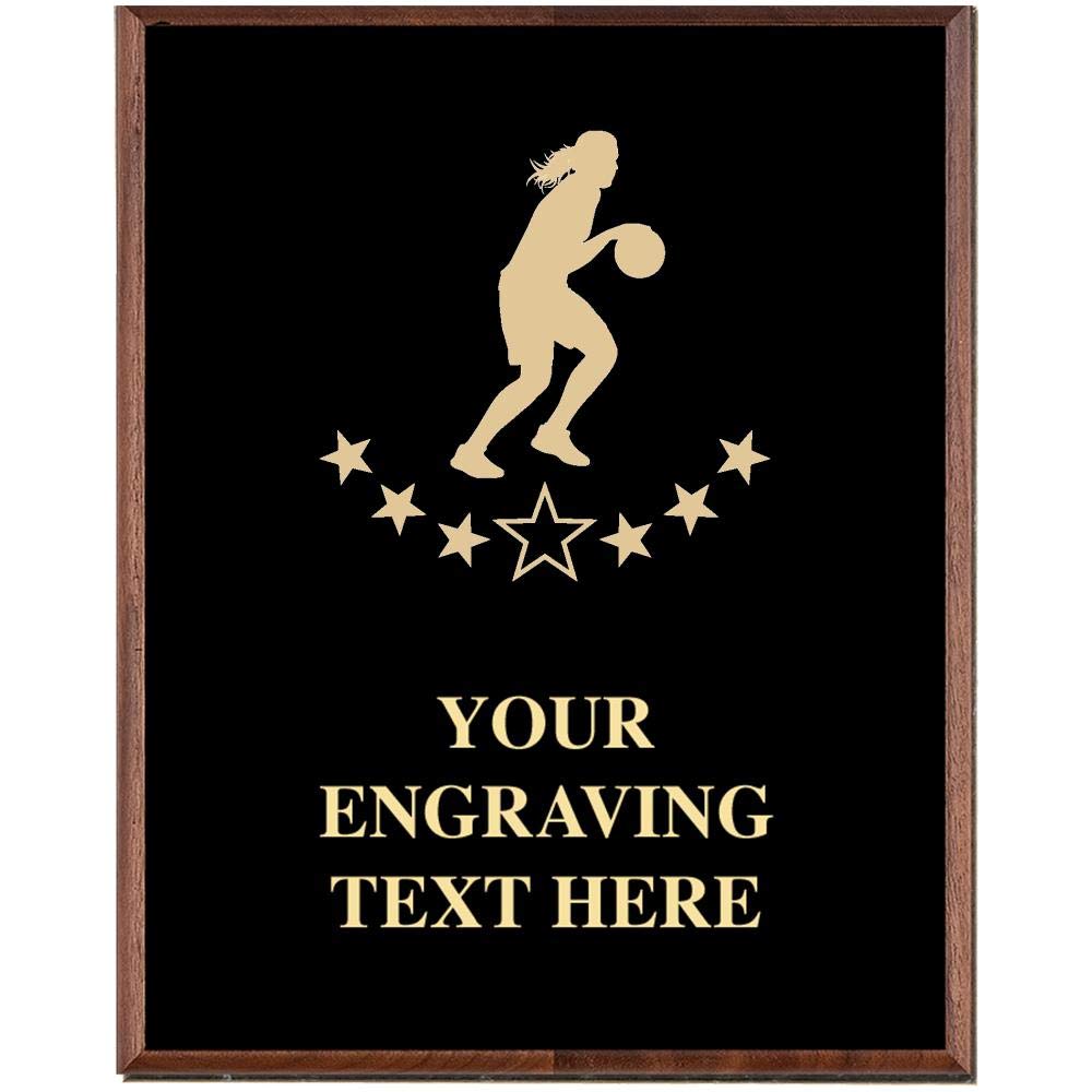 Custom Engraved Girls Basketball Trophy Plaque Award - Personalized Basketball Team Gift for Players, Coaches & Fans - Perfect for Tournaments, Awards Ceremonies & Sports Memorabilia