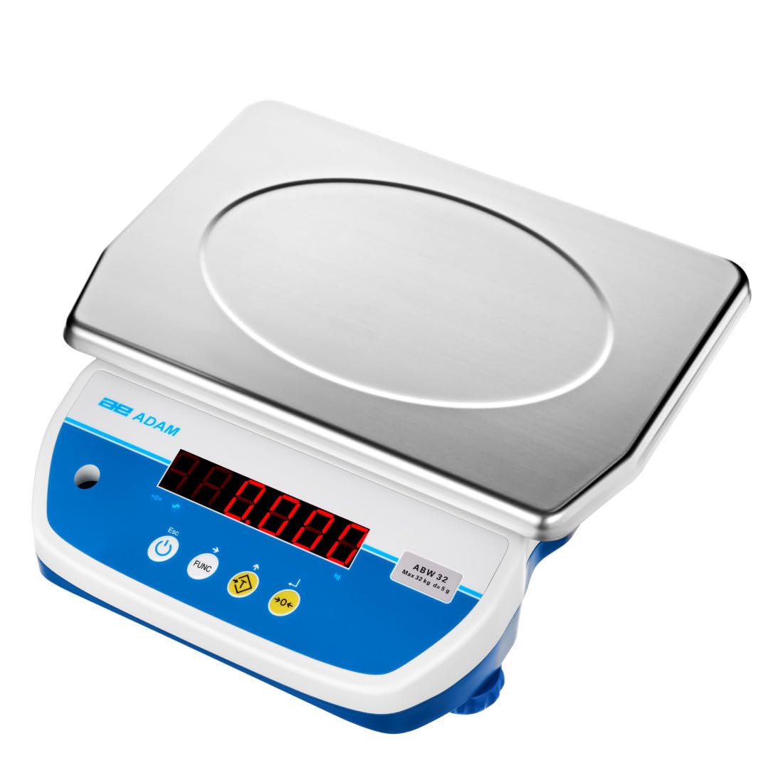 Adam Equipment ABW 32 Digital Waterproof Scale - 70lb/32kg Capacity, 0.01lb/5g Precision, IP67 & NSF Certified for Food Production, Industrial & Professional Kitchen Use - Perfect for Washdown Areas, Commercial Kitchens, and Hygienic Food Processing Environments