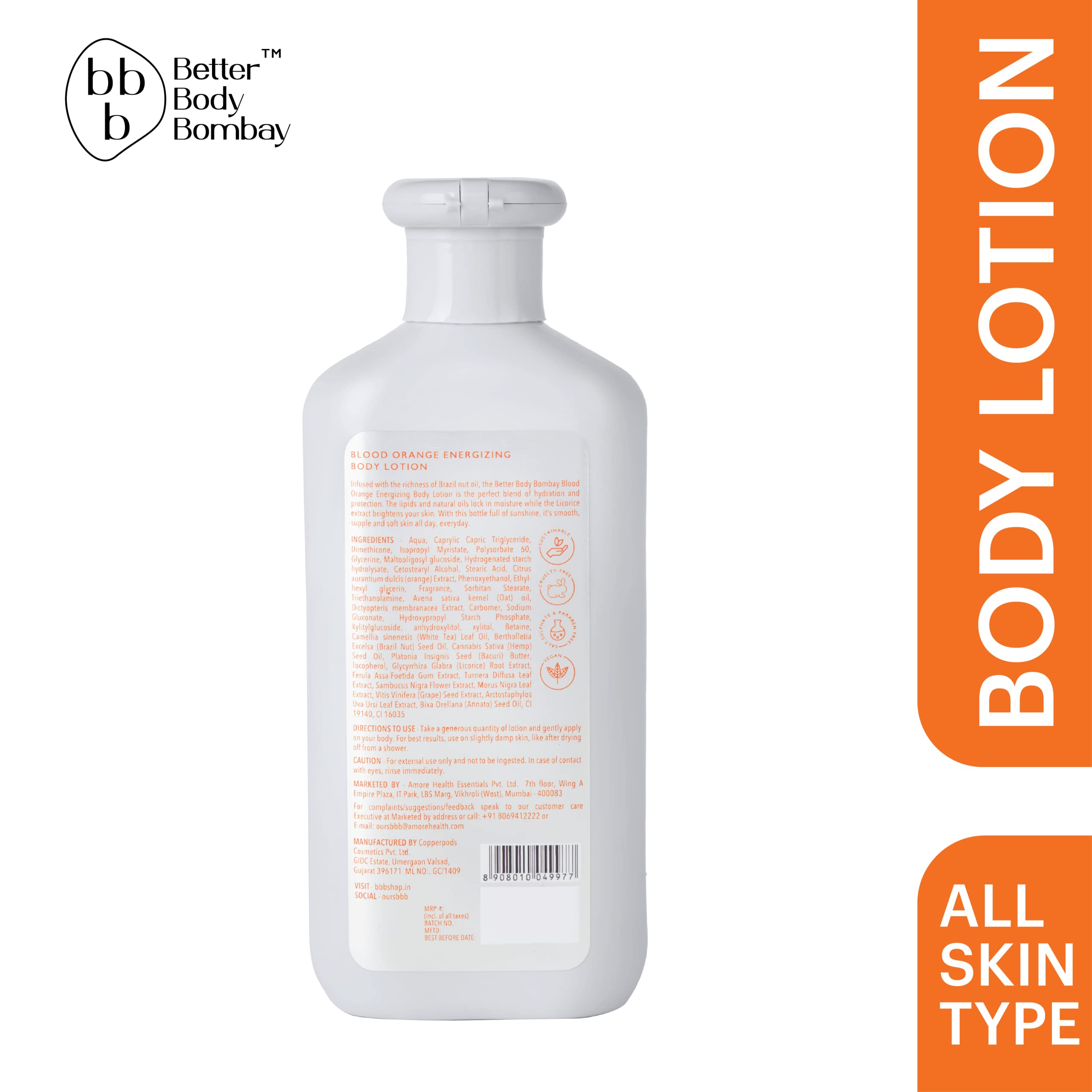 BBB Better Body Bombay Blood Orange Energizing & Lavender Chamomile Calming Body Lotion Duo - Hydrating Moisturizer for All Skin Types | Perfect for Daily Use, Gift Sets & Spa Relaxation