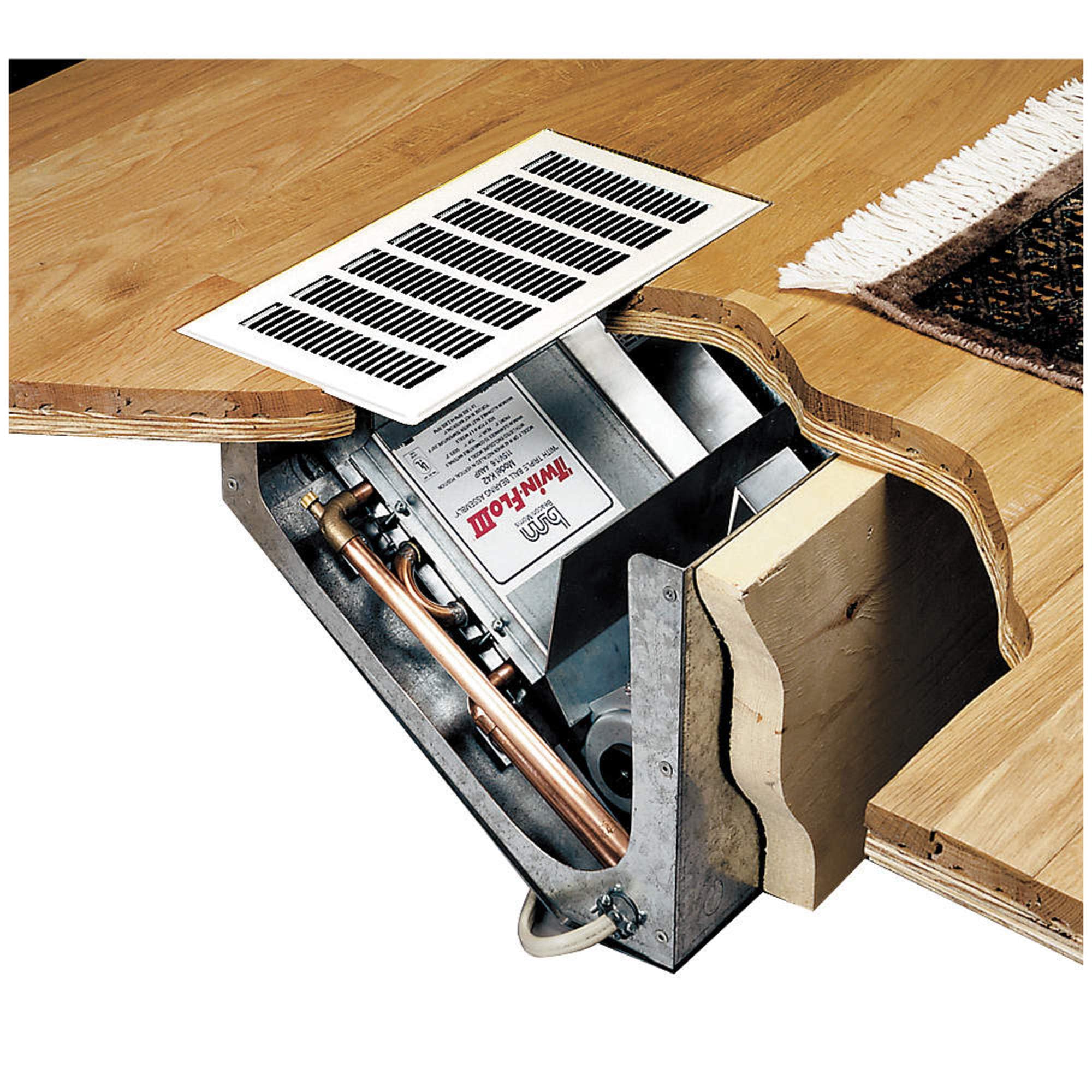 Energy Efficient Hydronic Floor Cabinet Heater - Quiet & Even Heating for Basements, Garages & Workspaces