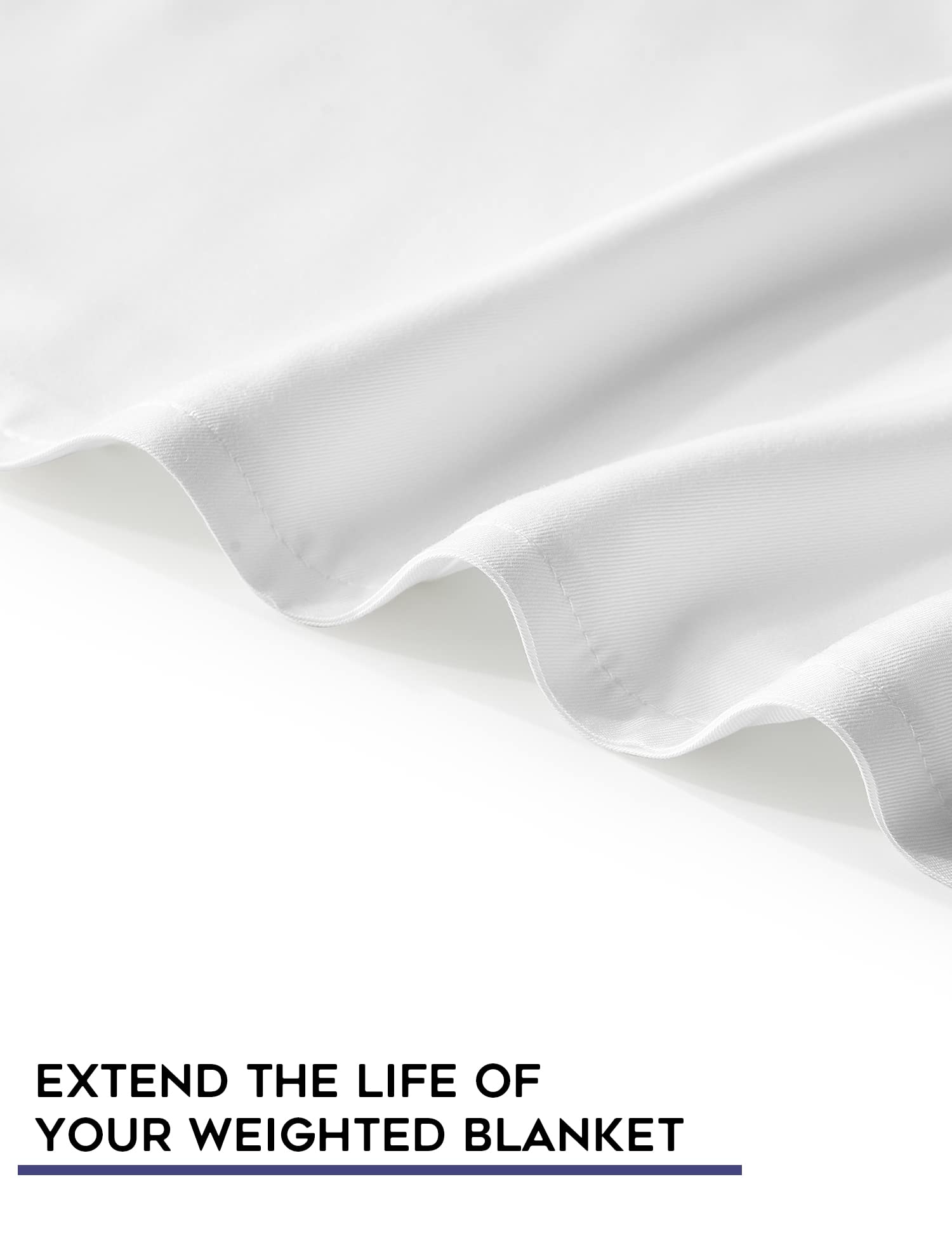YnM Exclusive Cooling Duvet Cover for Weighted Blankets - 16 Ties, Breathable & Temperature Regulating (White, 80x87 Inches) - Perfect for Hot Sleepers & All-Season Comfort