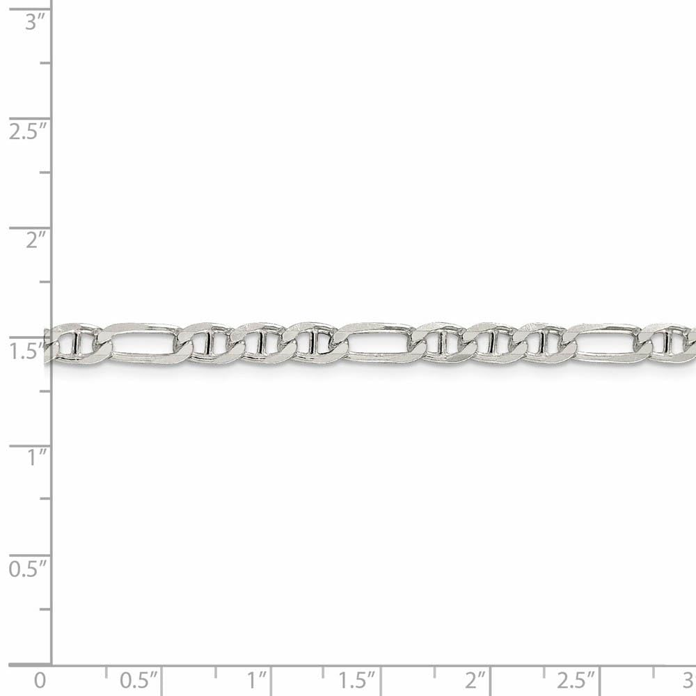 4.5mm Sterling Silver Solid Figaro Anchor Chain Necklace for Men & Women - Durable Black Bow Jewelry for Everyday Wear, Gifts & Special Occasions