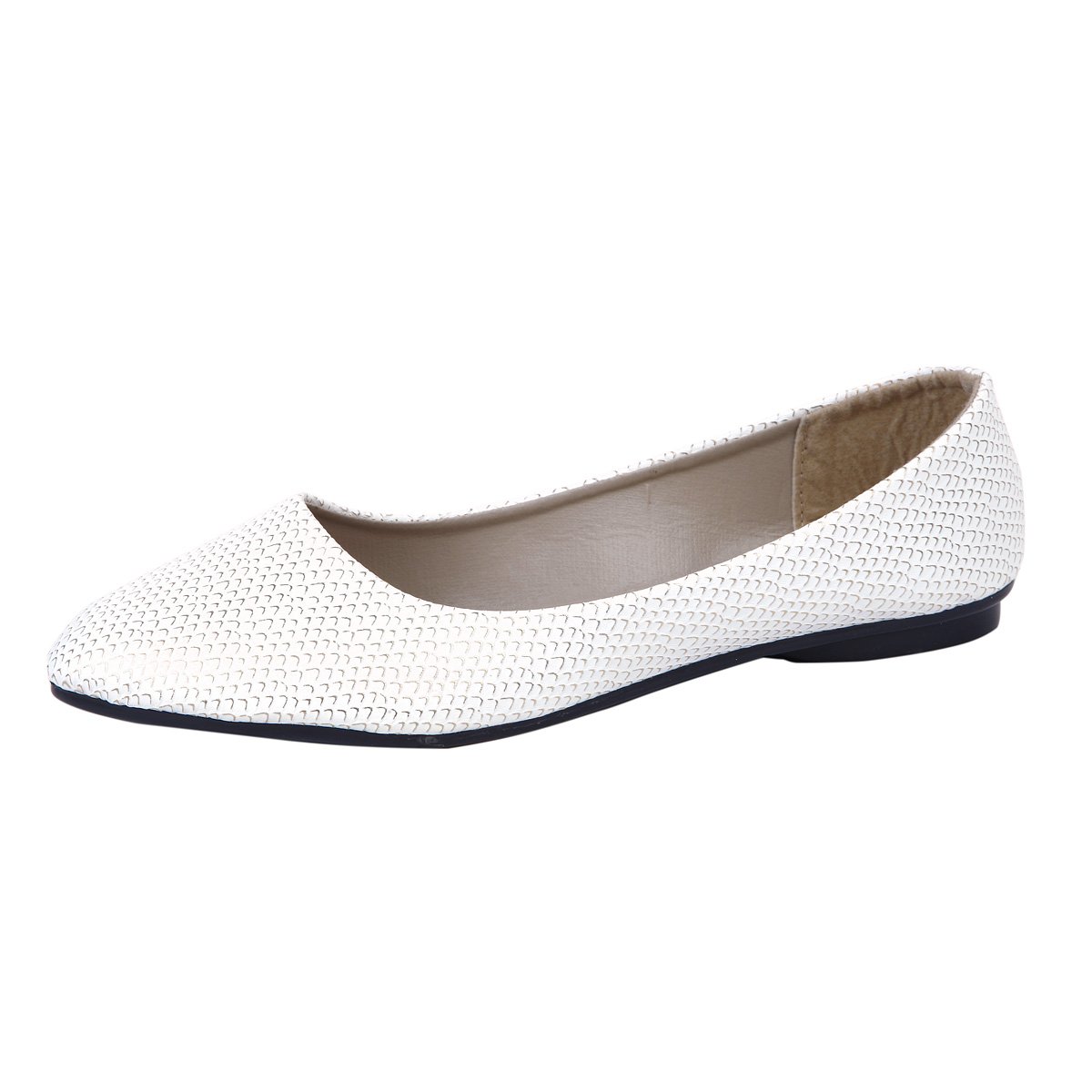 Sol Los Angeles Women's Gold Fish Scale Patterned Ballet Flats - Comfortable & Stylish Casual Shoes for Work, Date Night & Everyday Wear