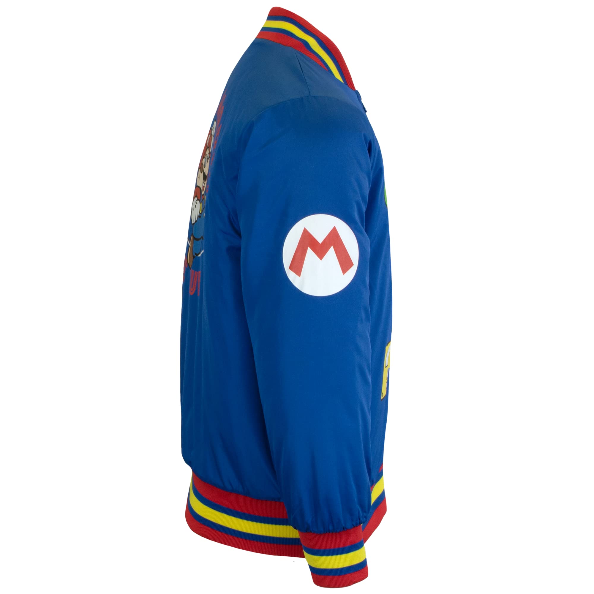 Nintendo Super Mario & Luigi Bomber Jacket - Official Licensed Video Game Cosplay Costume for Halloween, Comic Con, and Gaming Events