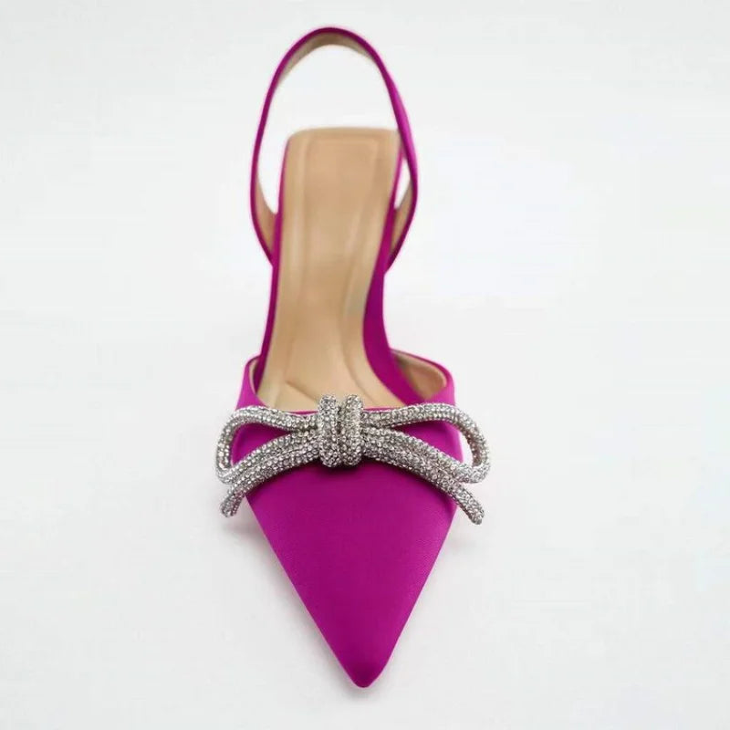 Blue Women's Mueller Pointed Toe Bow Heeled Sandals - Sexy Summer Fashion High Heels for Women | Perfect for Weddings, Parties & Date Nights