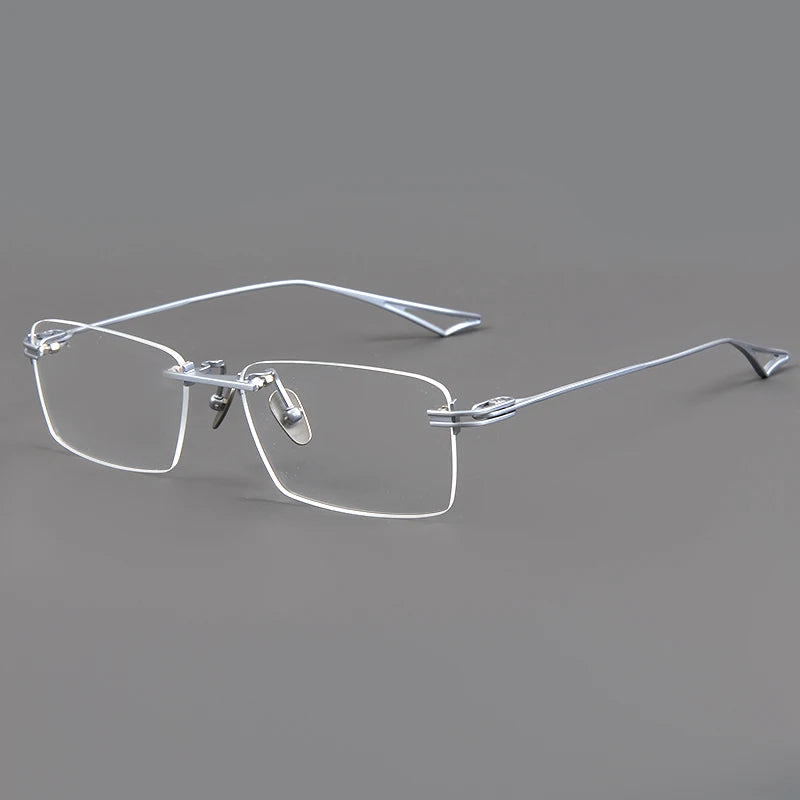 Aimee Unisex Rimless Big Square Titanium Eyeglasses 30419 - Lightweight Durable Frame for Men & Women - Perfect for Reading, Work, and Everyday Fashion
