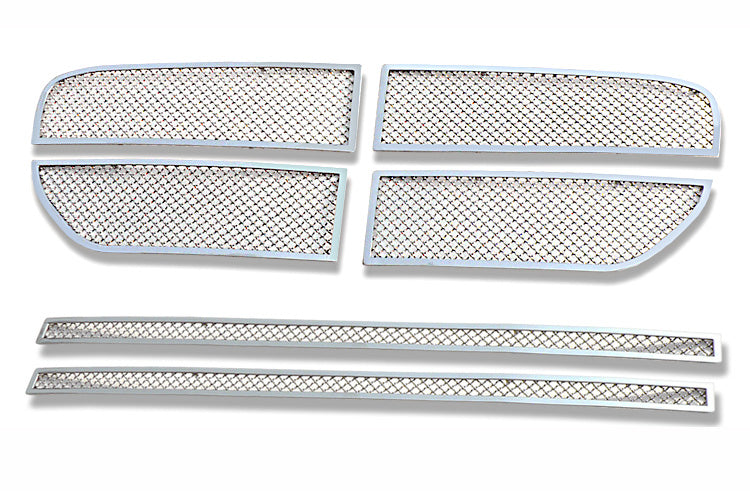 Polished Stainless Steel Mesh Grilles for 2005-2007 Dodge Magnum - Upper & Lower Grille Set (1.8mm) - Durable & Stylish Car Grille Upgrade for Enhanced Vehicle Appearance