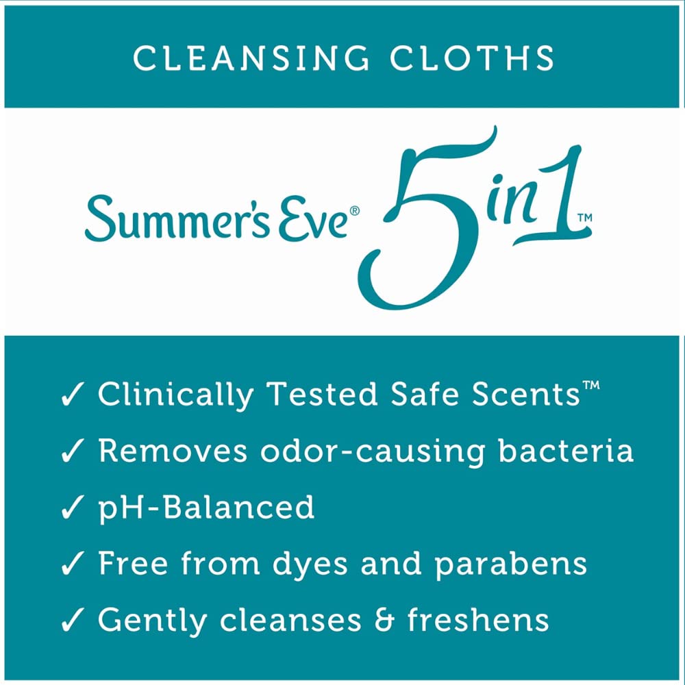 Summer's Eve Feminine Cleansing Wipes - Sunset Oasis Scent, 16 Count (Pack of 3) | 48 Total Cloths | pH Balanced for Intimate Hygiene | Perfect for Travel, Gym & Post-Workout Freshness