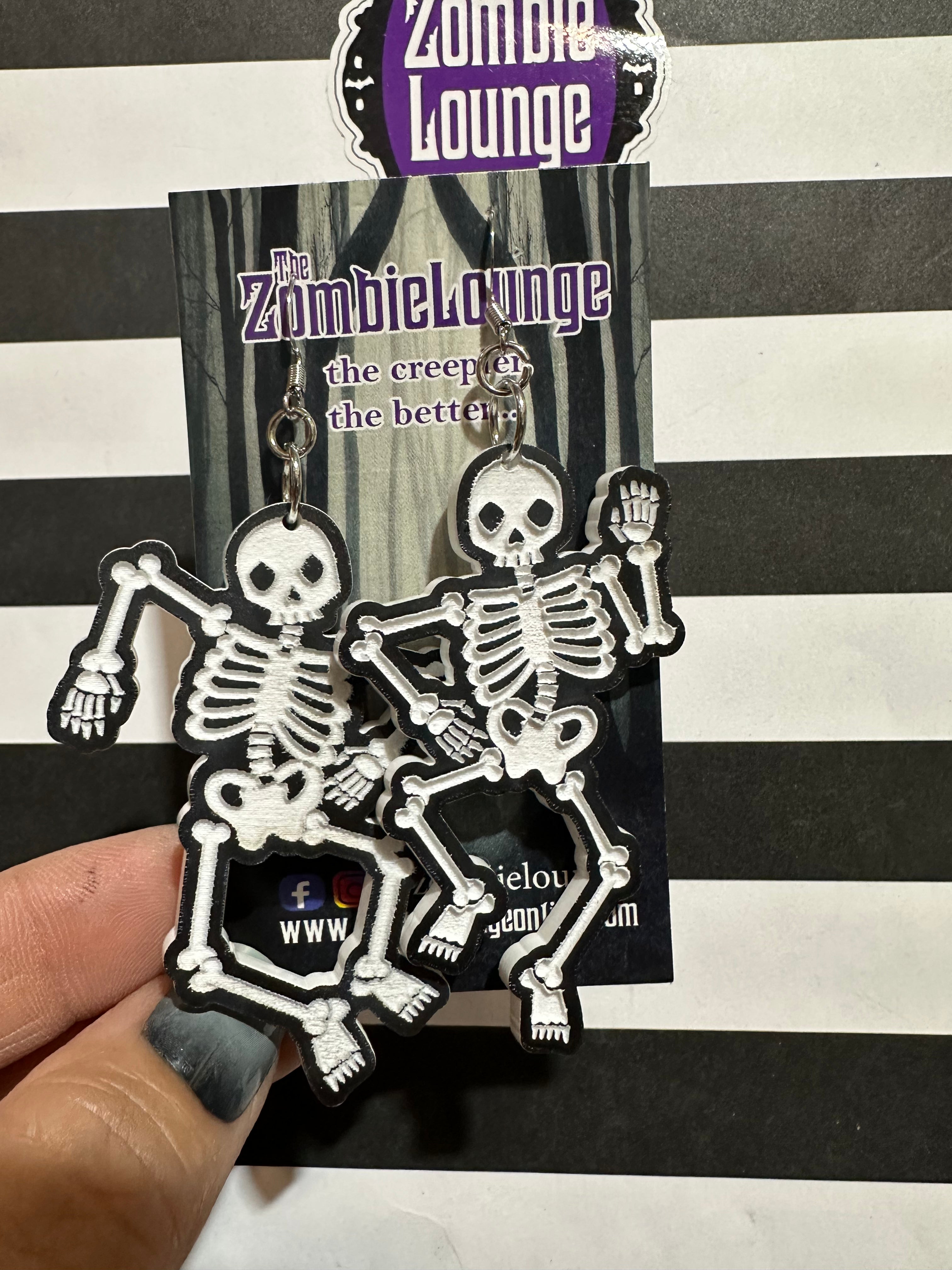 Spooky Scary Skeleton Earrings for Women - Halloween Gothic Jewelry Accessories - Perfect for Costume Parties, Cosplay & Everyday Gothic Fashion