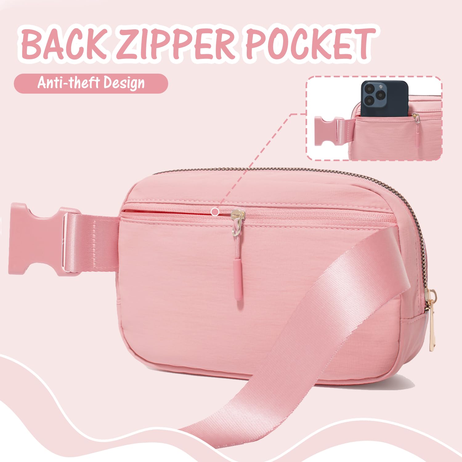 Personalized Initial Crossbody Bag for Girls Age 6-12 | Trendy Fanny Pack Purse | Cute Birthday Gift for Sister, Daughter & Teen Girls | Light Pink Preppy Style | Perfect for School, Travel & Everyday Use