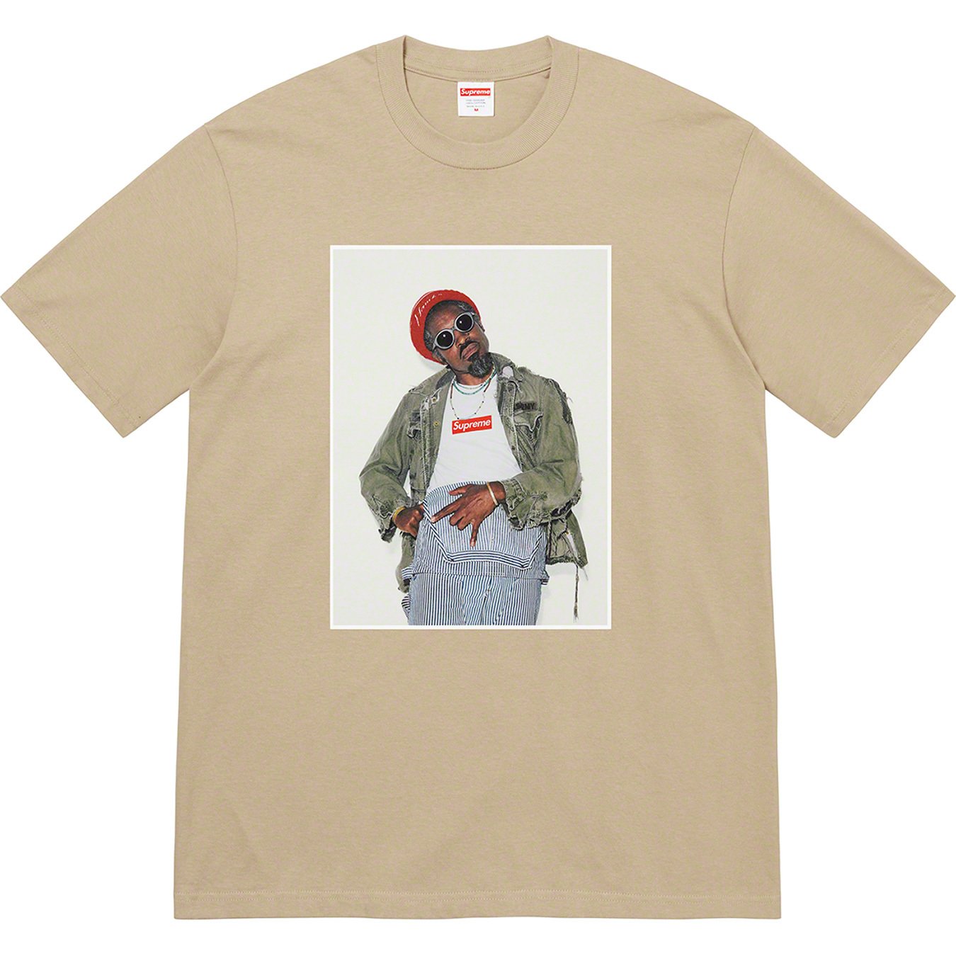 Supreme Andre 3000 T-Shirt in Stone Wash - Vintage Hip Hop Streetwear for Men | Perfect for Concerts, Street Style & Casual Outfits