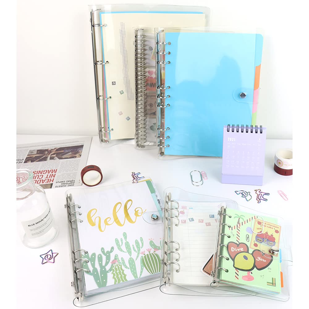 B5 Clear Soft PVC 9-Ring Binder with Snap Button Closure - 20mm Round Ring for Loose Leaf, Journal, Planner & Photo Albums - School & Office Supplies (B5-9 Holes, 206x275mm) - Organize Documents, Notes & Craft Projects - Perfect for Students, Teachers & Professionals - Great for Classrooms, Home Offices & Creative Projects