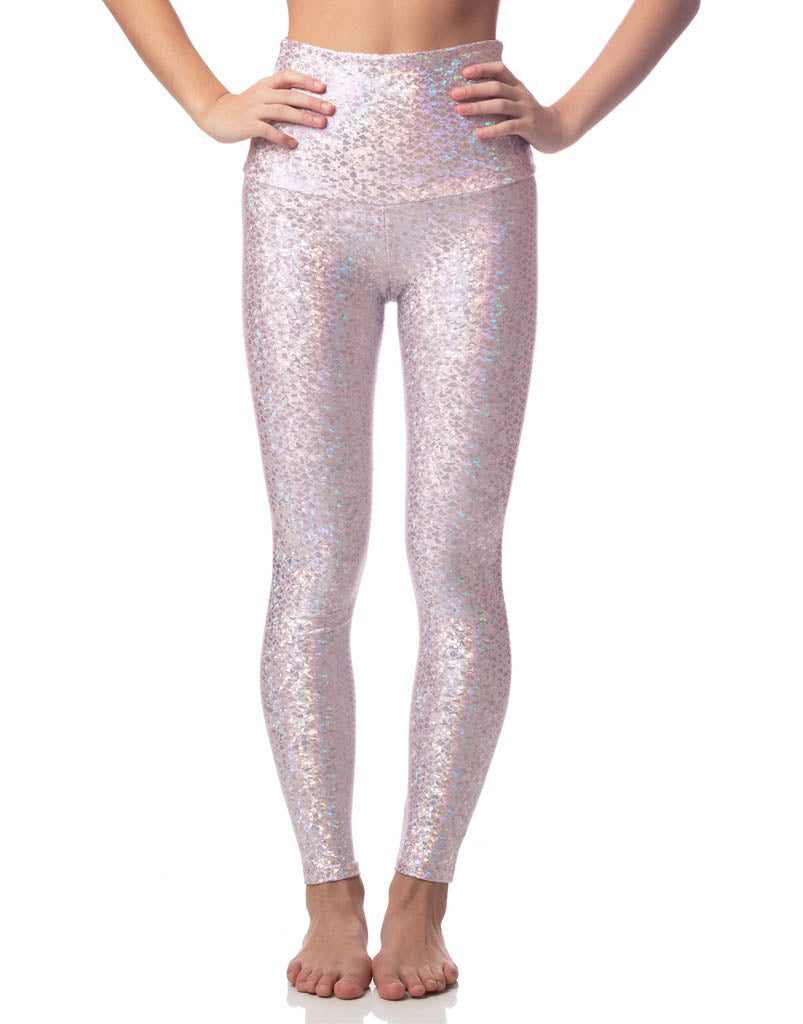 Pink Mermaid Print Sneaker Leggings for Women - Trendy Workout Yoga Pants with Comfortable Stretch Fabric - Perfect for Gym, Running & Casual Wear