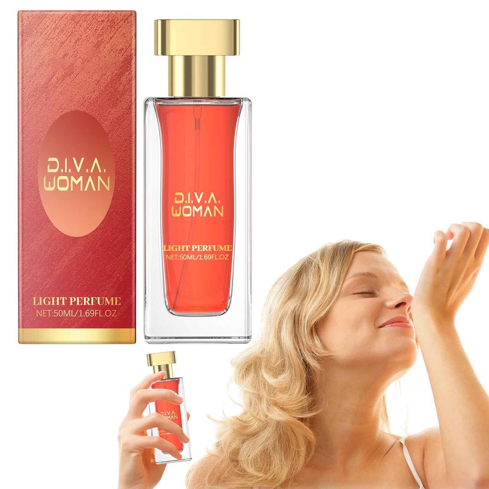 VEFSU 50ml Women's Perfume Set - Floral & Fruity Fragrance with Orange Flower Oil & Fruit Extracts, Fresh Long-Lasting Spray (Watermelon Red) - Perfect Gift for Her, Ideal for Daily Wear, Date Nights & Special Occasions