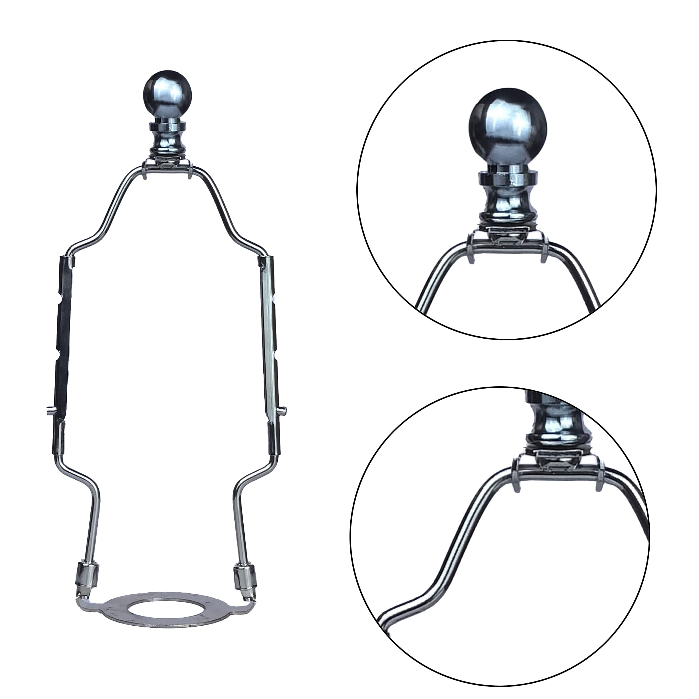 2-Piece Decorative Lamp Finial Knob Set - Silver Screw-On Lampshade Topper for Table & Floor Lamps - 1/4-27