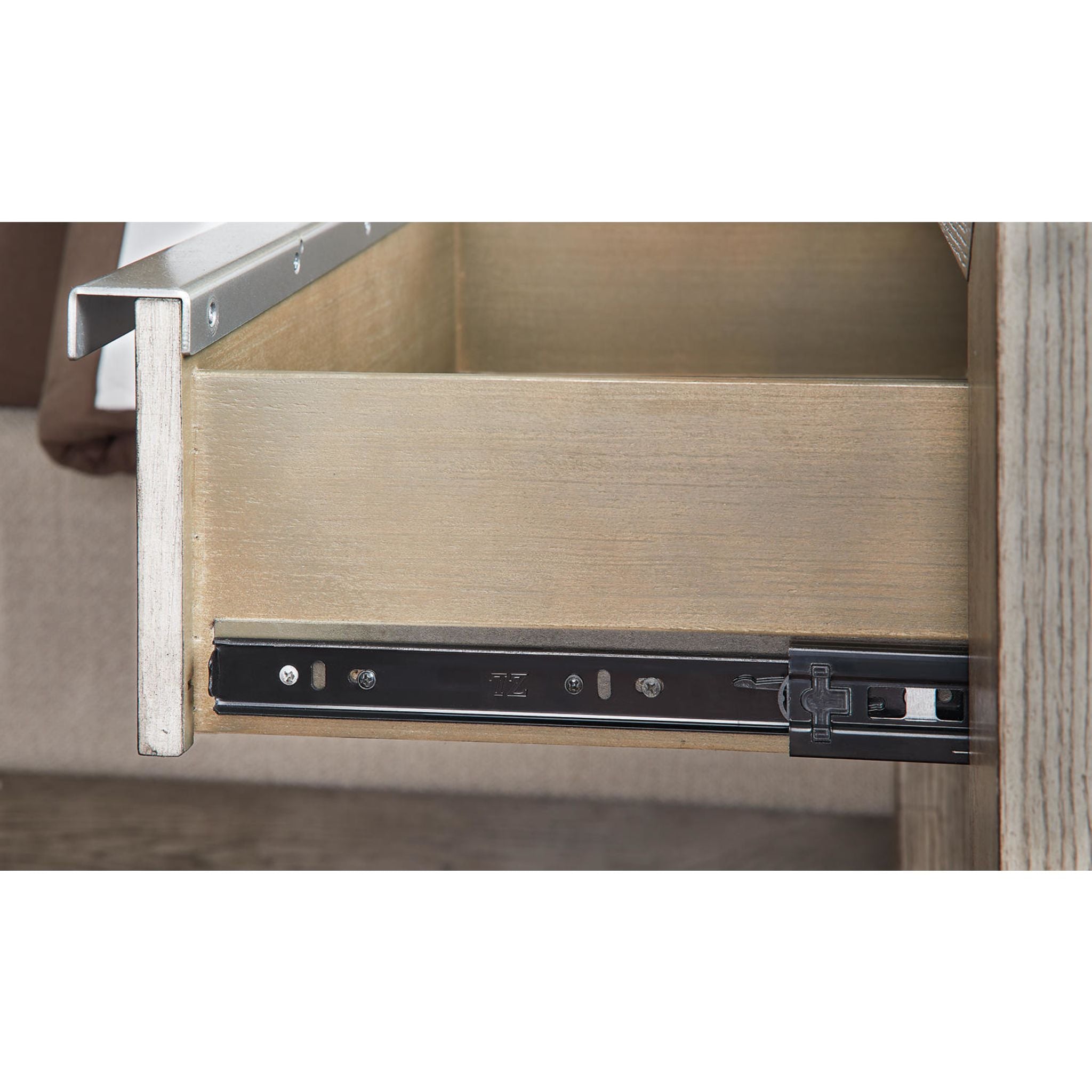 Anibecca Nightstand - Weathered Gray Finish, Modern Bedside Table with Storage Drawer for Bedroom, Living Room, or Office