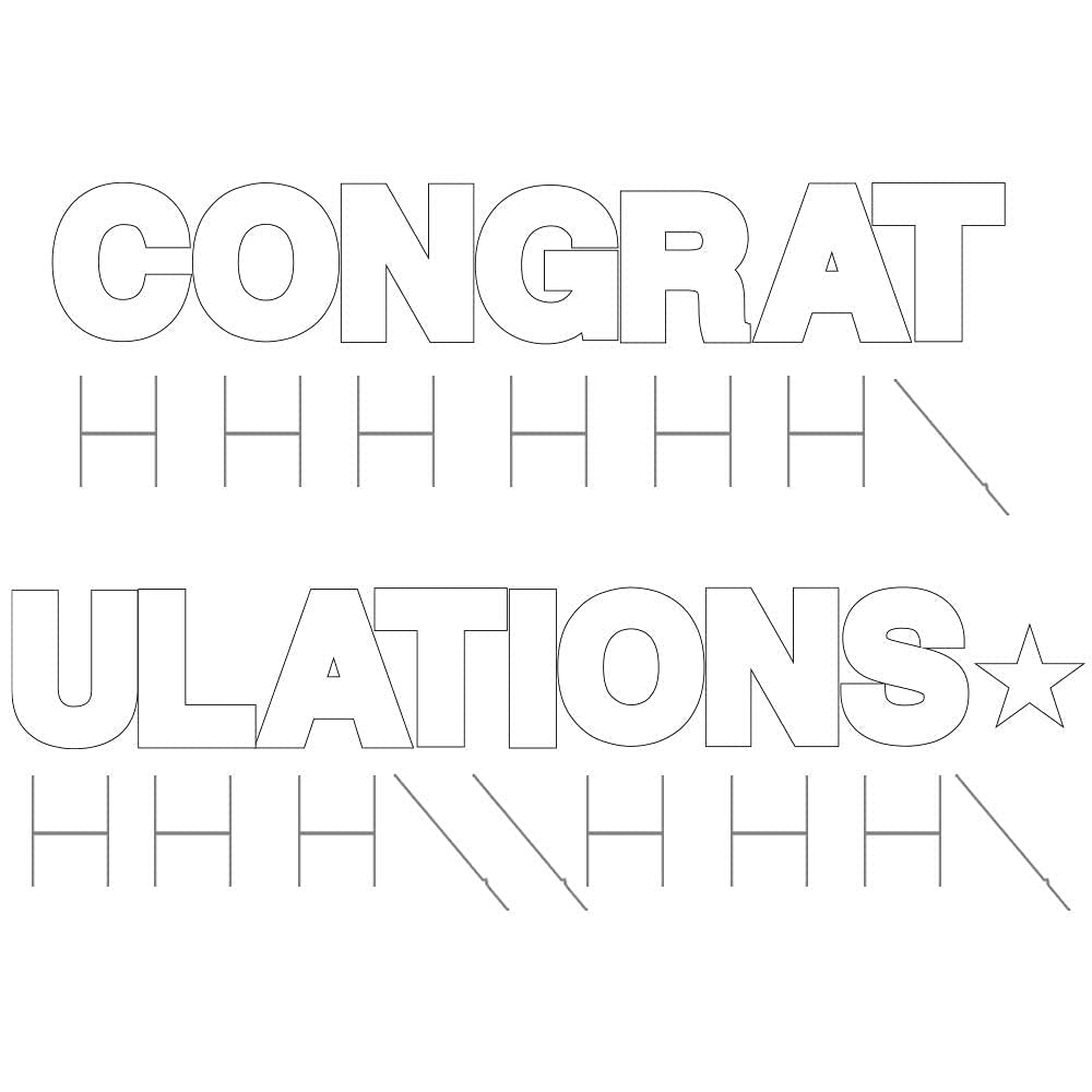 Vispronet 18in Tall Weather-Resistant Congratulations Yard Sign with Steel Stakes - White Outdoor Party Decor for Graduation, Wedding & Baby Shower Celebrations