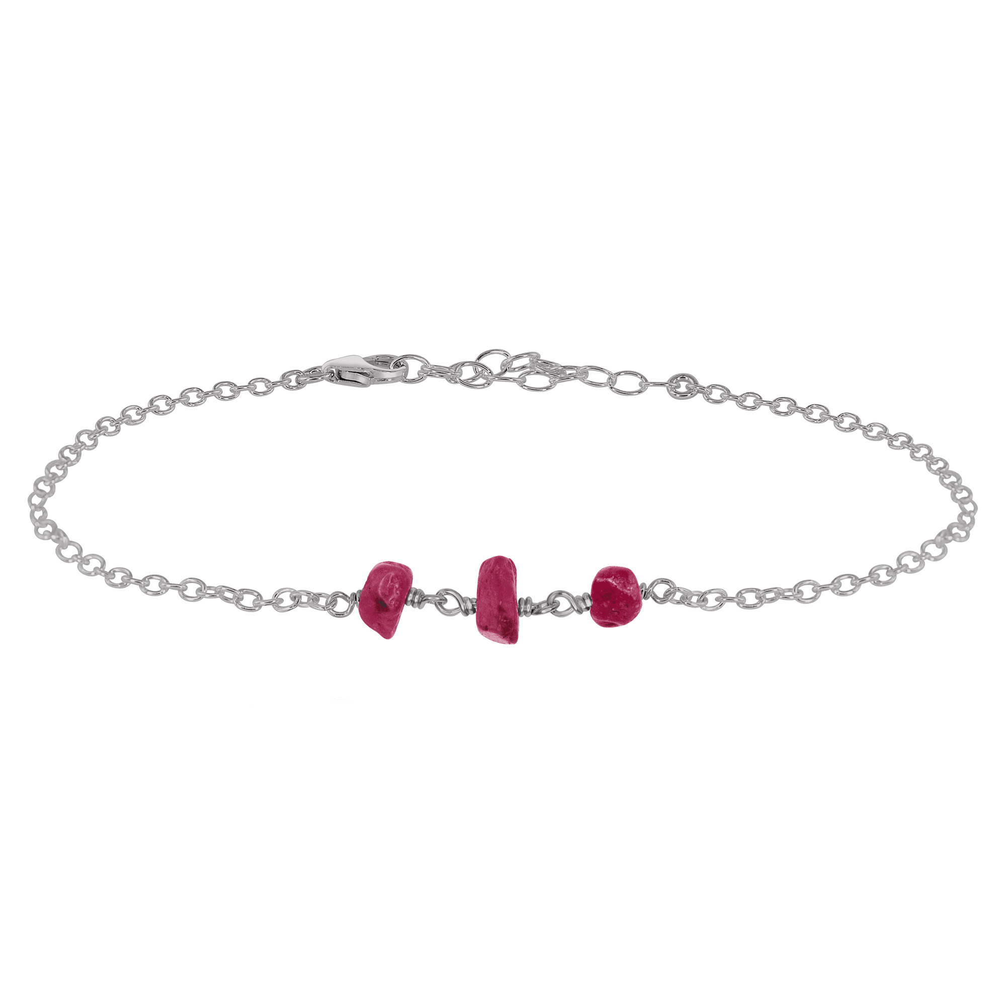 Elegant Ruby Beaded Chain Anklet for Women - Adjustable Bohemian Ankle Bracelet - Perfect for Beach, Summer Outfits & Boho Fashion