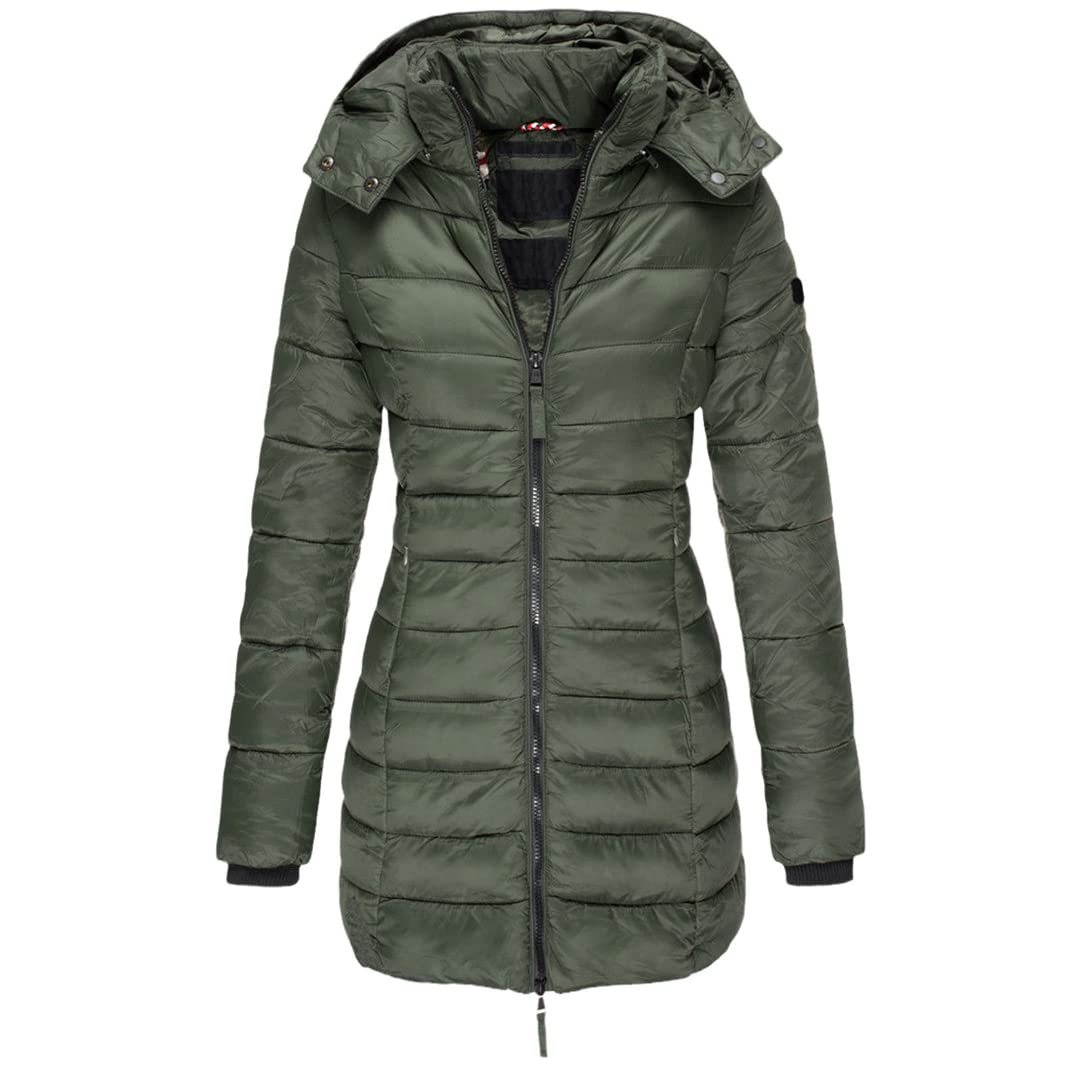 Women's Winter Hooded Down Cotton Coat - Warm Plus Size Parka Jacket for Cold Weather | Korean Fashion Slim Fit | Outdoor Activities, Commuting, Travel