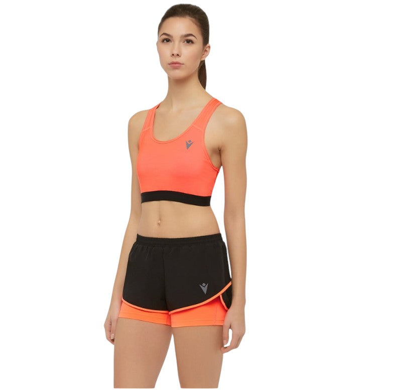 Macron Beatrix Sports Bra for Women - High Support Workout Bra in Coral - Perfect for Running, Yoga & Gym Fitness