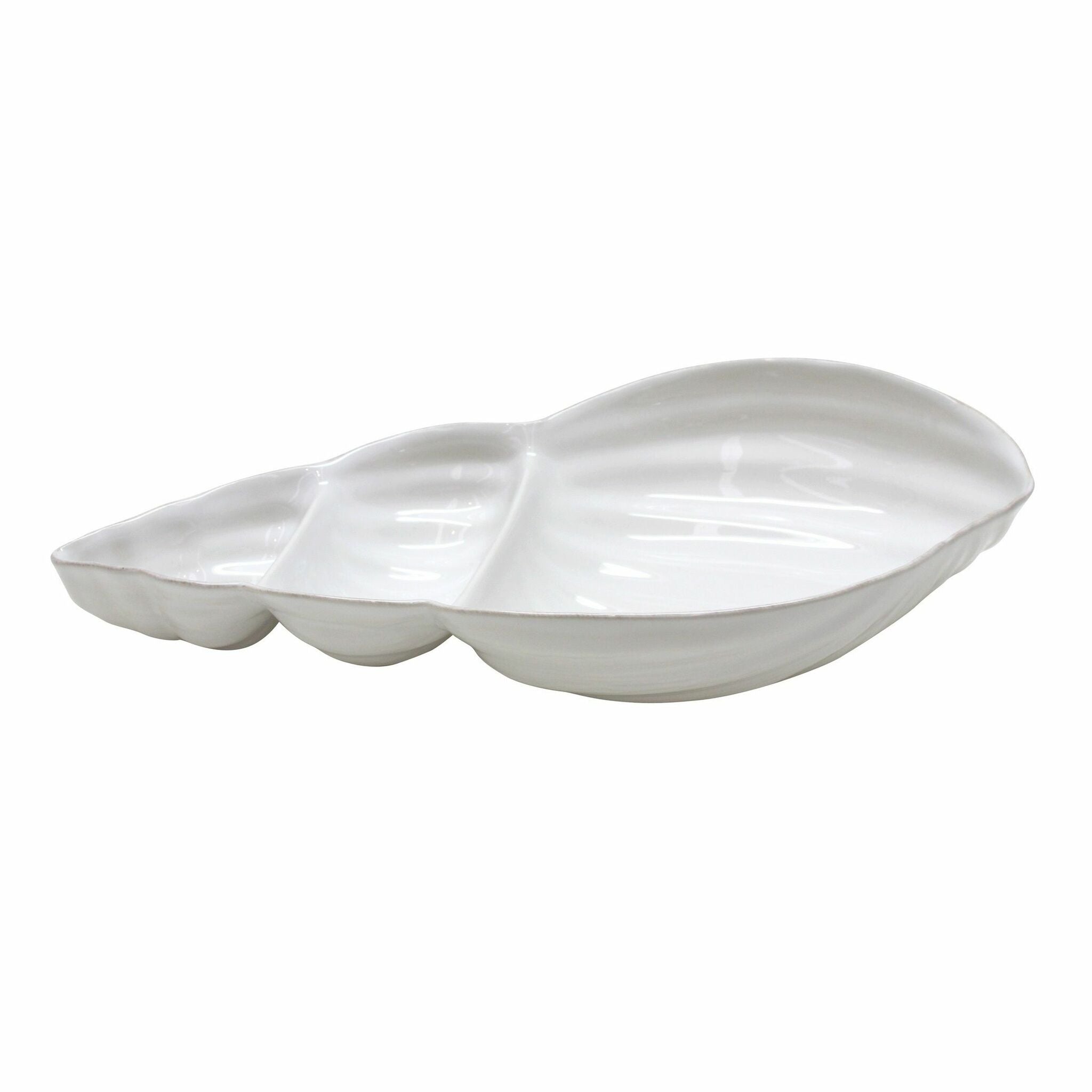 Premium Shell-Shaped Divided Serving Dish - Perfect for Appetizers, Sushi, Snacks & Party Platters